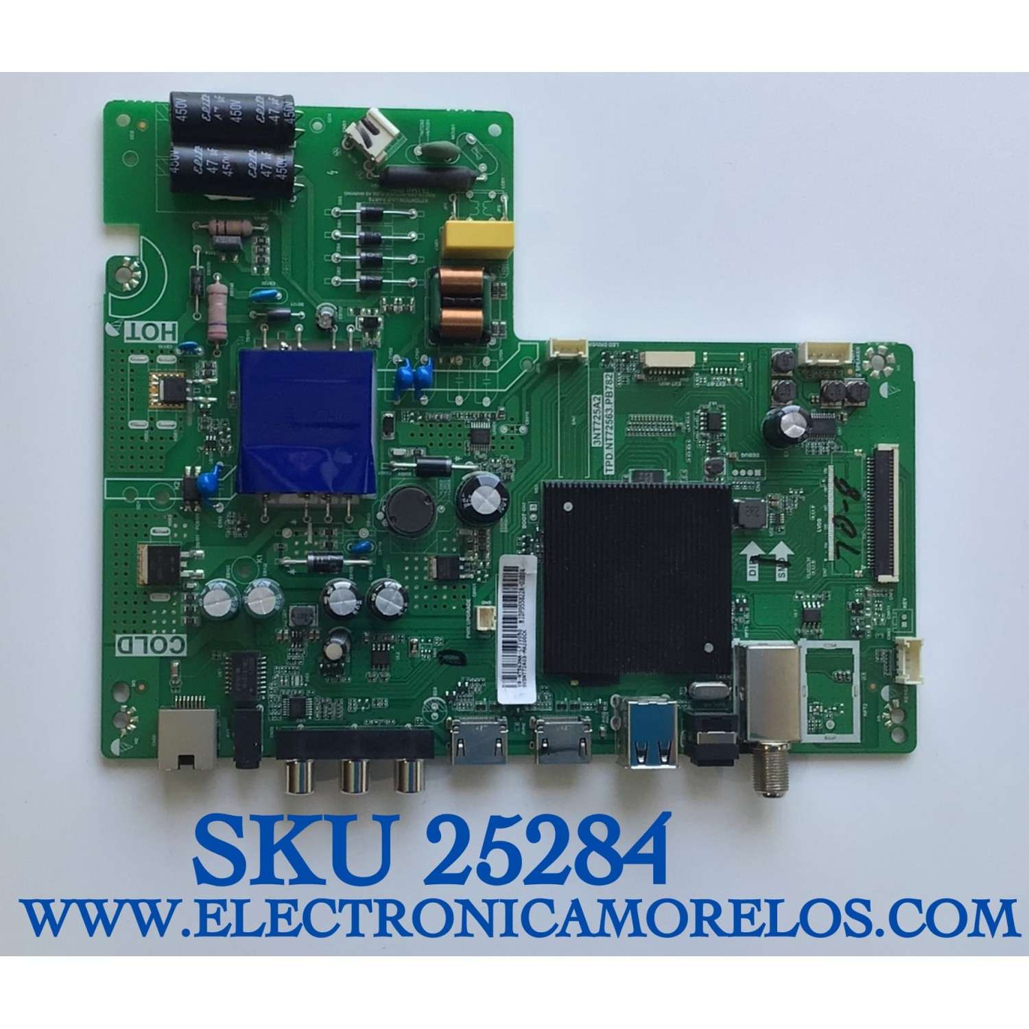 MAIN FUENTE PARA TV FANCO NUMERO DE PARTE  SVSNT72A03-MA200CK / 3NT725A2 / TPD.NT72563.PB782 / V8-NT563NA-LF1V050 / MIDF955822A-03884 / MODELO W32-D12S