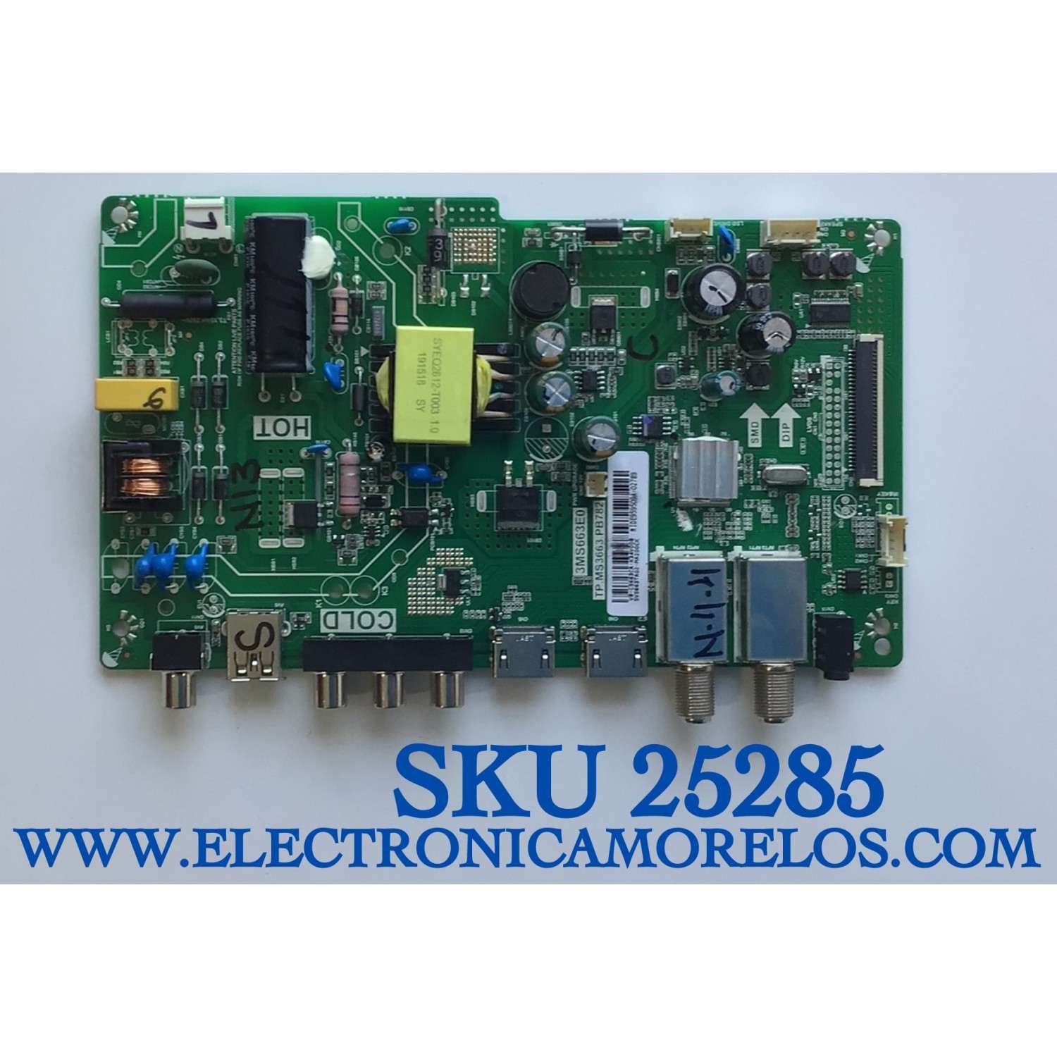 MAIN FUENTE (COMBO) PARA TV TCL / NUMERO DE PARTE SVS663TA02-MA200CK / TP.MS3663.PB782 / 3MS663E0 / V8-CS663CA-K34V008 / MIDE959509A / ESTA TARJETA ES CHINA Y ES UTILIZADA EN DIFERENTES MARCAS Y MODELOS / ENTRAR A DESCRIPCIÓN DEL PRODUCTO