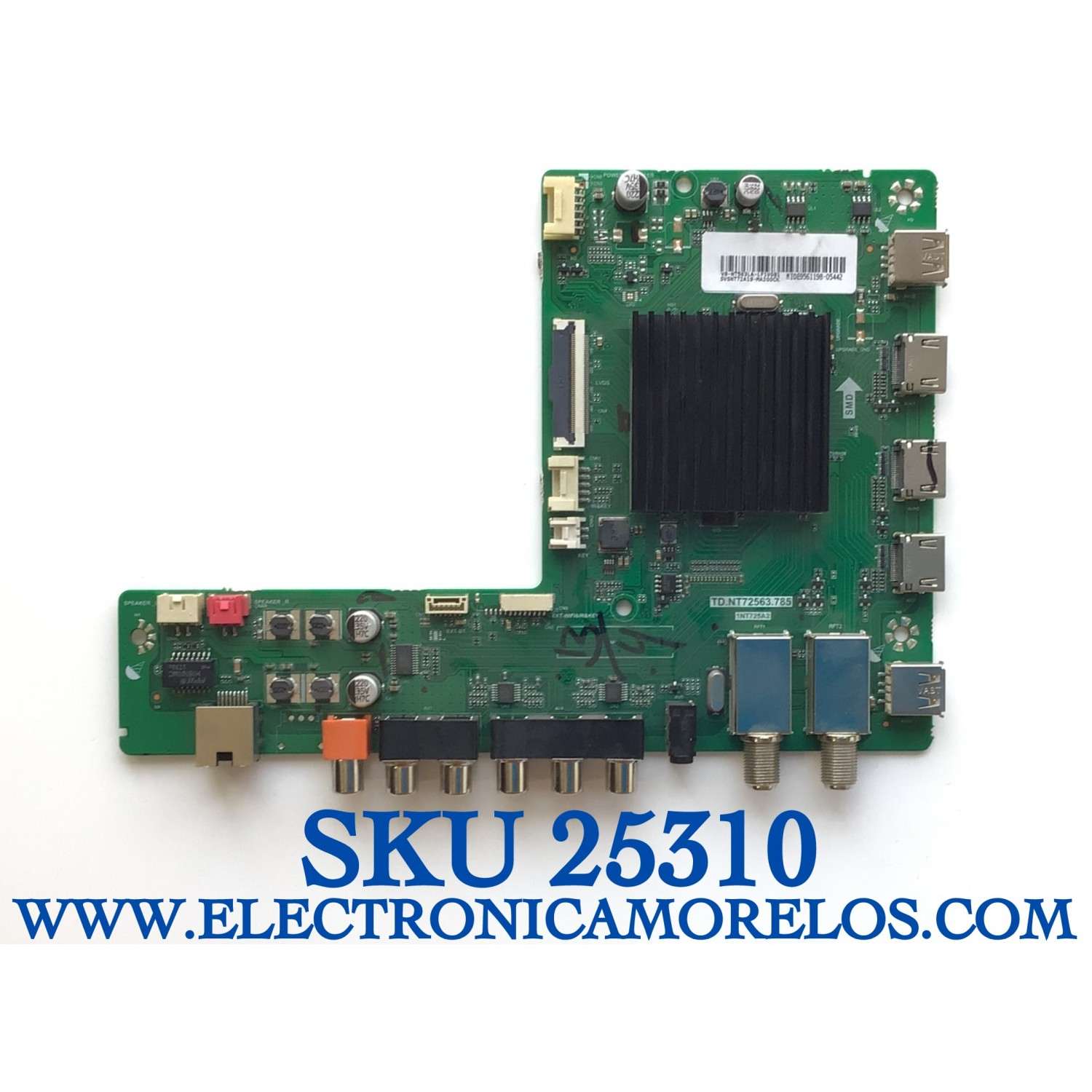 MAIN PARA TV JVC / SVSNT72A19-MA200CK / TD.NT72563.785 / 1NT725A2 / V8-NT563LA-LF1V081 / MIDE956119B-05442/ ESTA TARJETA ES CHINA Y ES UTILIZADA EN DIFERENTES MARCAS Y MODELOS / ENTRAR A DESCRIPCIÓN DEL PRODUCTO