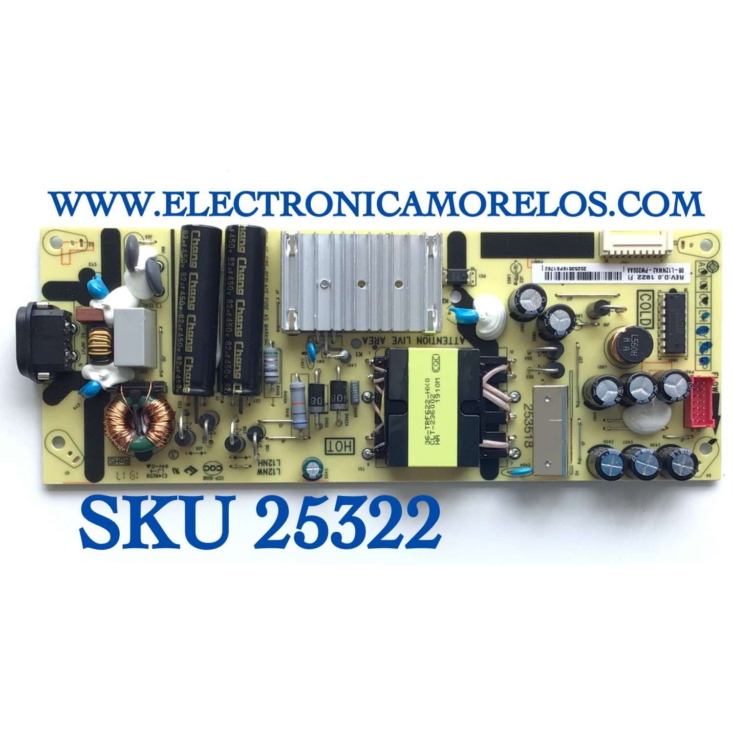 FUENTE DE PODER PARA TV TCL / NUMERO DE PARTE 08-L12NWA2-PW200AA / CCP-508 / L12NW / L12NH / 20244761PS / MODELO 55S4425 / 55A423