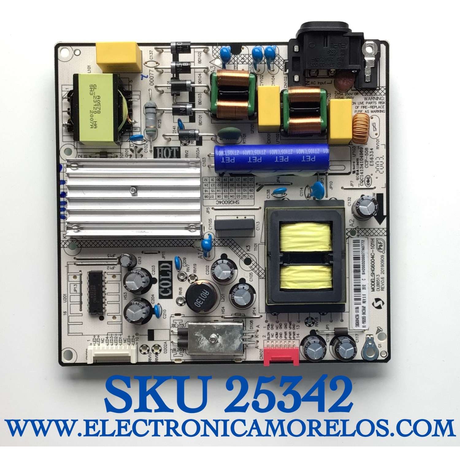 FUENTE DE PODER PARA TV PHILIPS / NUMERO DE PARTE 81-PBE055-H4C56AP / SHG6004C-101H / SHG6004C56-101HA / DLBB513 / CQC14134104969 / PANEL LVU580PADX E0011 / DISPLAY CC580PV6D / BN96-50358A / MODELOS HKP58UHD7 / 50PFL5765/F8