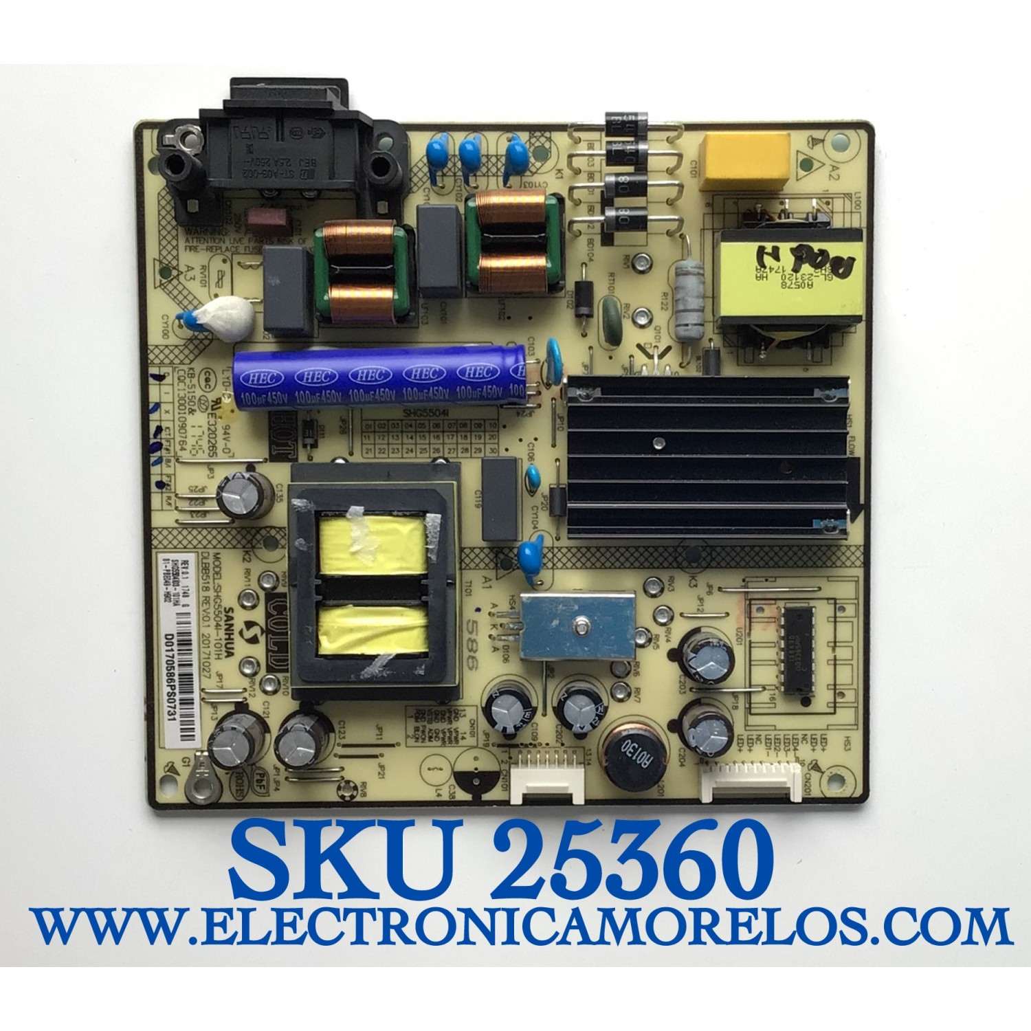 FUENTE DE PODER PARA TV DAEWOO / NUMERO DE PARTE 81-PBE049-H902 / SHG5504I-101H /  KB-5150 / CQ13001090764 / SHG5504I03-101HA / D0170586PS / ESTA TARJETA ES CHINA Y ES UTILIZADA EN DIFERENTES MARCAS Y MODELOS / ENTRAR A DESCRIPCIÓN DEL PRODUCTO 