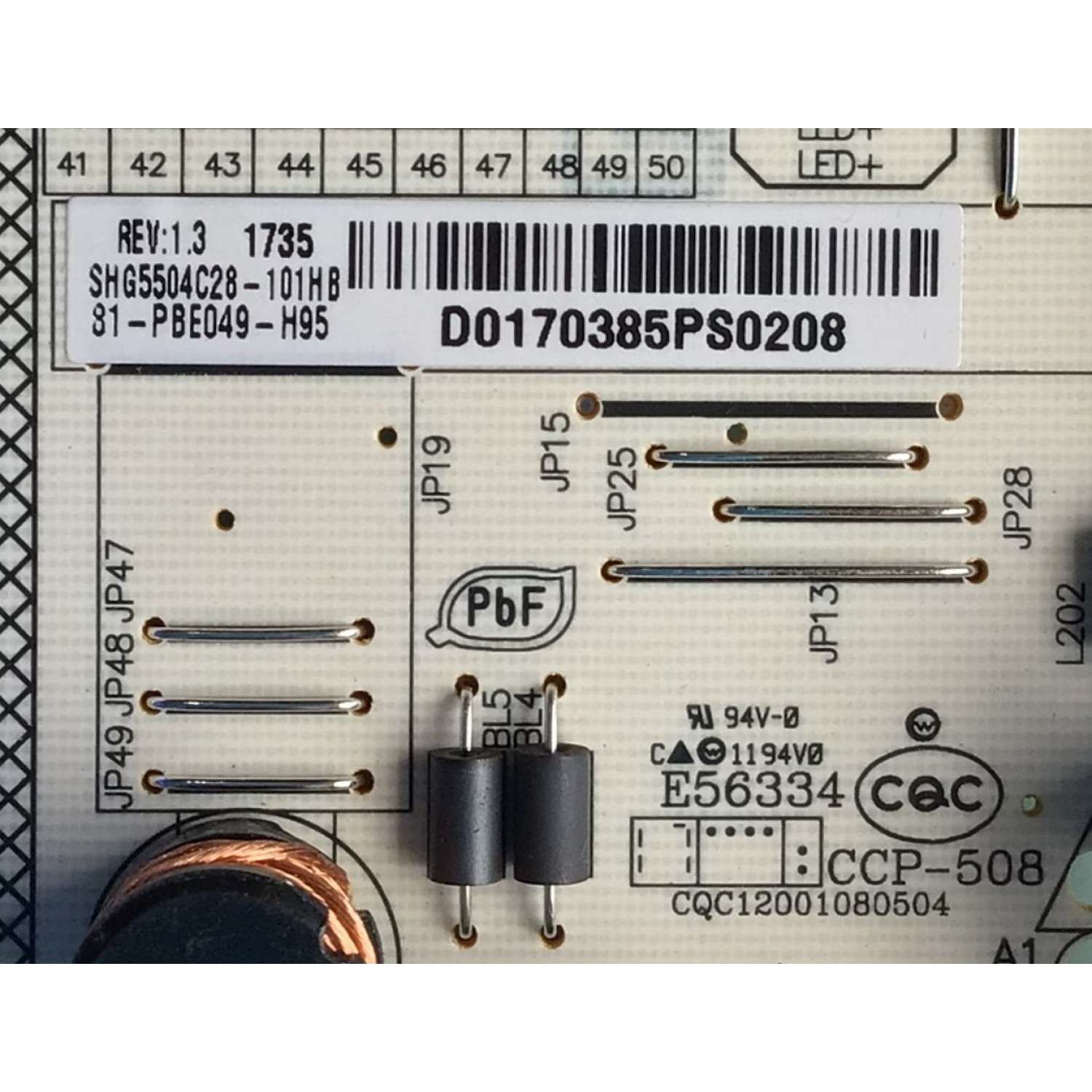 FUENTE PARA TV HITACHI  / 81-PBE049-H95 / SHG5504C-101H / SHG5504C28-101HB / D0170385PS0208 / ESTA TARJETA ES CHINA Y ES UTILIZADA EN DIFERENTES MARCAS Y MODELOS / ENTRAR A DESCRIPCIÓN DEL PRODUCTO  - Imagen 2