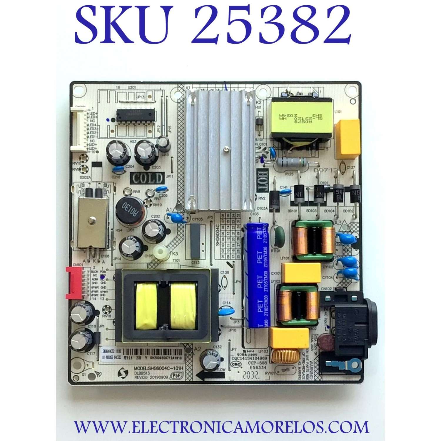 FUENTE PARA TV HITACHI NUMERO DE PARTE 81-PBE055-H4C52C / SHG6004C-101H / SHG6004C52-101HC / SH2009200712A1810 / MODELO 55R82