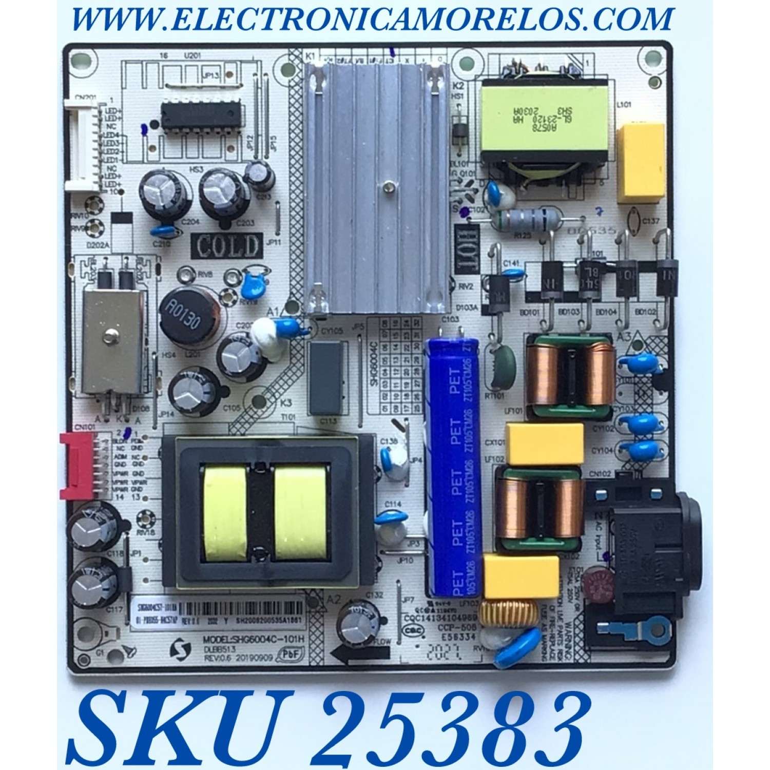 FUENTE PARA TV JVC NUMERO DE PARTE 81-PBE055-H4C57AP / SHG6004C-101H / SHG6004C57-101HA / SH2008200535A1861 