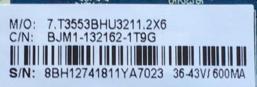 MAIN FUENTE PARA TV ELEMENT NUMERO DE PARTE BJM1-132162-1T9G / CV3553BH-U32 / 7.T3553BHU3211.2X6 / 8BH12741811YA7023 / DISPLAY HV320WHB-N5B / MODELO ELEFW328 - Imagen 3