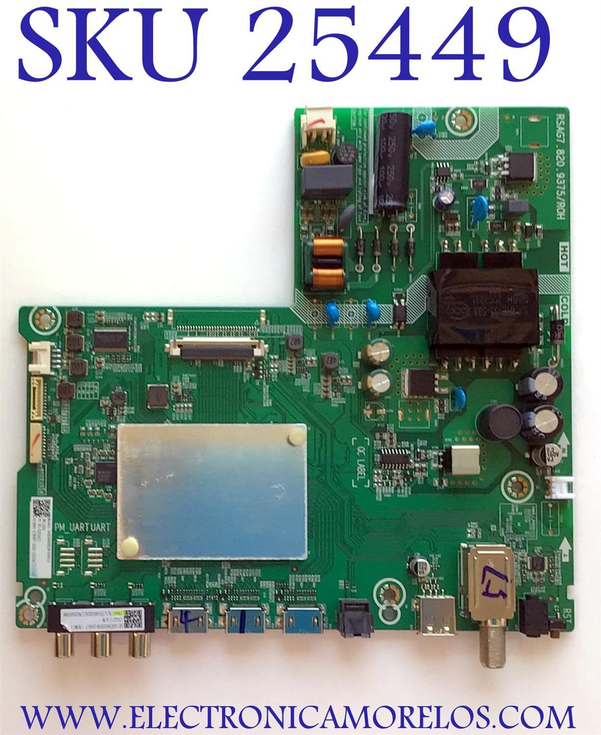 MAIN FUENTE PARA TV HISENSE / NUMERO DE PARTE 278997 / RSAG7.820.9375/ROH / 40E5600EUR / G2024J1 / G2024J101334N / 1322 / PANEL JHD396V1F02-TXL1 / MODELO 40H4030F1