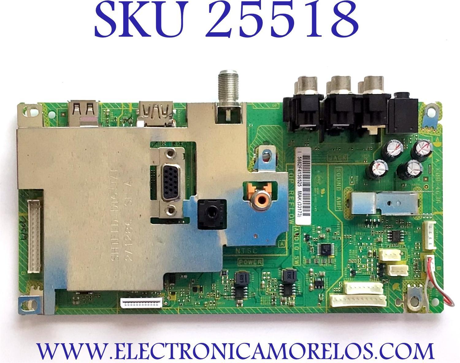 MAIN PARA TV SANSUI / NUMERO DE PARTE 5662F4136525 / CML231B / CAB3I1Z191(3KX-02W) / CAB3I1Z191 / PANEL M185BGEP02LED / MODELO SLED1953W