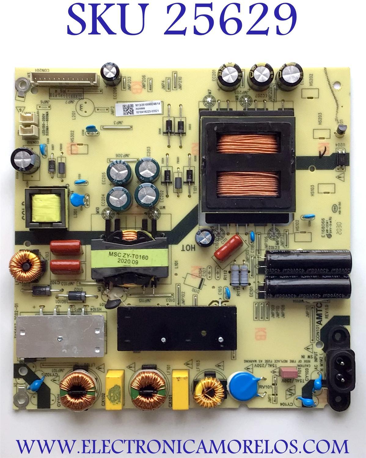 FUENTE DE PODER PARA TV JVC·ROKU TV 4K UHD HDR SMART TV / NUMERO DE PARTE TV5507-ZC02-01 / E021M430-A1 / E168066 / KB-5150 / MODELOS LT-55MAW595 / LT-55MAW705