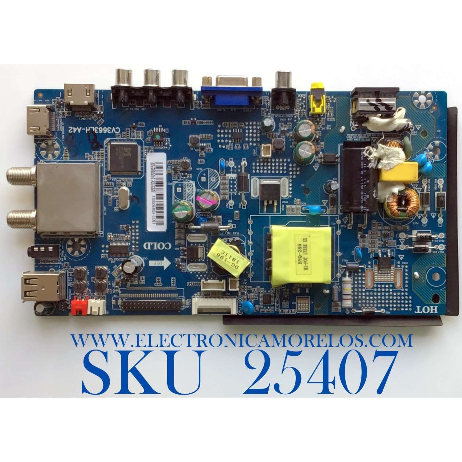FUENTE PARA TV PANAVOX/ SVS53MS6603-MA200CK / CV3663LH-A42 / V8-MS663LA-D07V043 / MIDE956382A-01393 / ESTA TARJETA ES CHINA Y ES UTILIZADA EN DIFERENTES MARCAS Y MODELOS / ENTRAR A DESCRIPCIÓN DEL PRODUCTO 