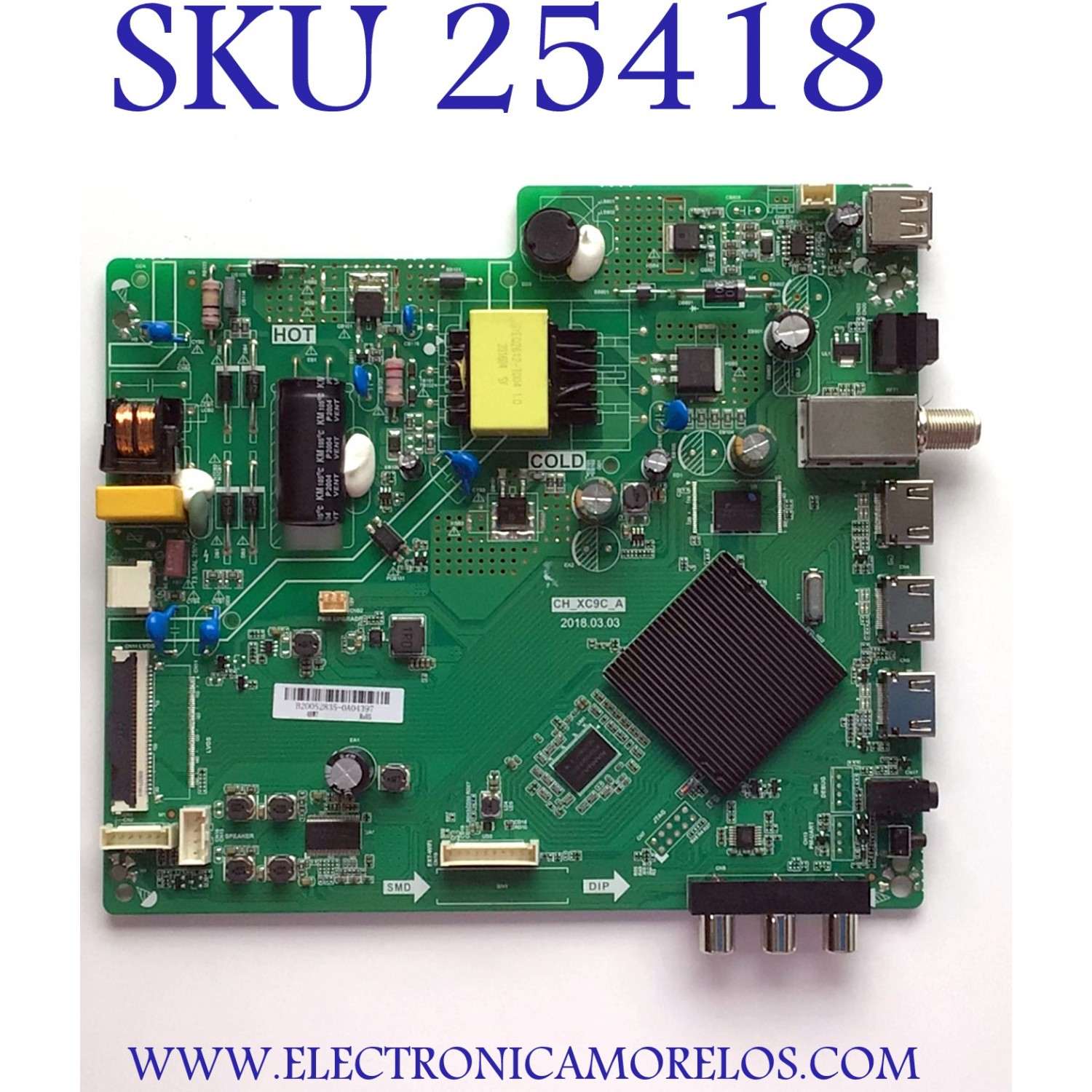 MAIN FUENTE PARA TV ONN DE 24" / NUMERO DE PARTE B20052835 / CH_XC9C_A / TPD.MS1603.PB751 / PANEL C240Y19-D6  / DISPLAY V236BJ1-P01 / MODELO 100012590