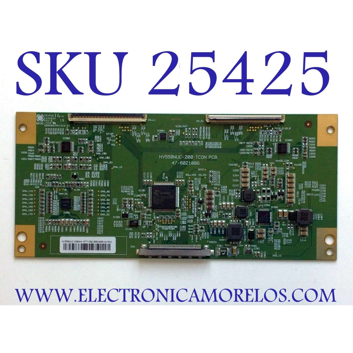 T-CON PARA TV PROSCAN NUMERO DE PARTE 44-9771021 / HV550WUC-200 TCON PCB / 47-6021006 / HV550WUC 200 / BBO4881A1942 / PANEL CN55CM823 / MODELO PLED5529A-C A1407