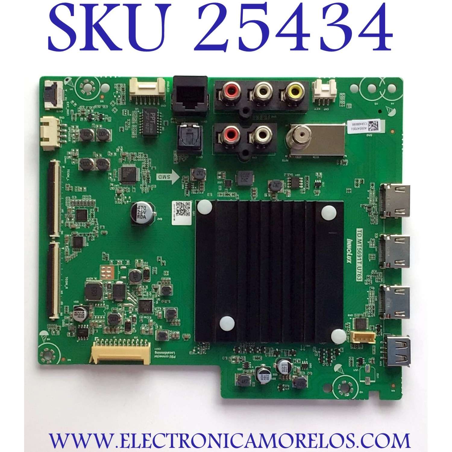 MAIN PARA TV VIZIO / NUMERO DE PARTE A0004700J / TD.MT5691T.U763 / A20107718-0A01198 / CGRA0005RE / MODELO V505-H19 / V505-H9 LINIZBVW 
