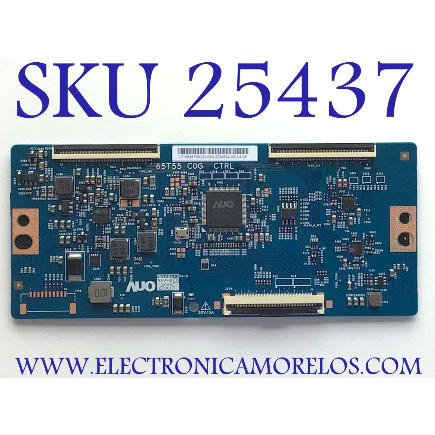 T-CON PARA TV ONN·ROKU TV 4K UHD SMART TV (65) / NUMERO DE PARTE 55.65T59.C01 / 5565T59C01 / 65T55 C0G CTRL / PANEL´S JR645R3HA7L / T650QVN08.4 / MODELO 100012587 / ((NOTA IMPORTANTE:CHECAR QUE EL PANEL Y MODELO CORRESPONDA CON SU TELEVISION))
