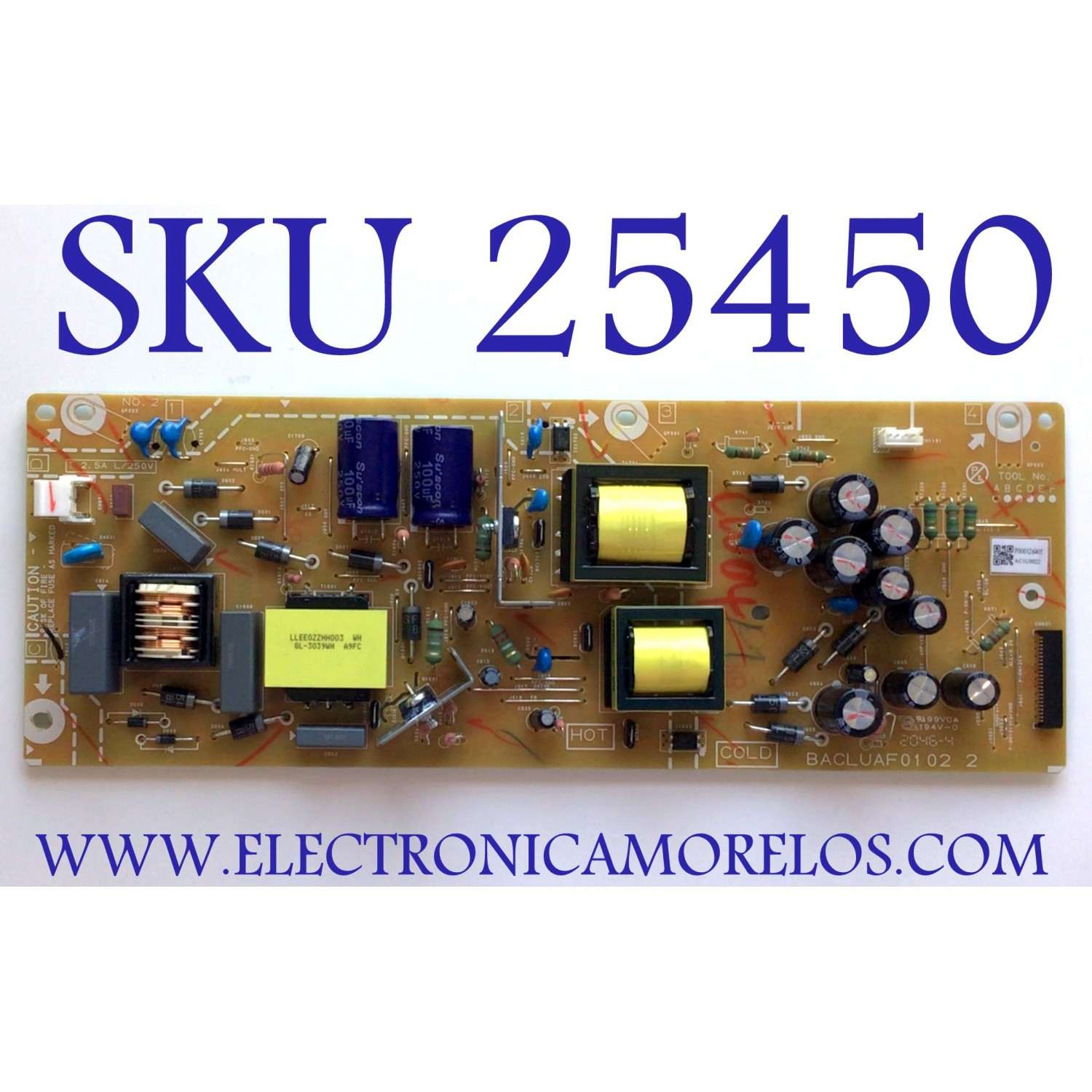 FUENTE DE PODER PARA TV PHILIPS / NUMERO DE PARTE AC1U0022 / BACLUAF0102 2 / BACLUAF01022 / MODELO 50PFL5604/F7 / 50PFL5604/F7 A