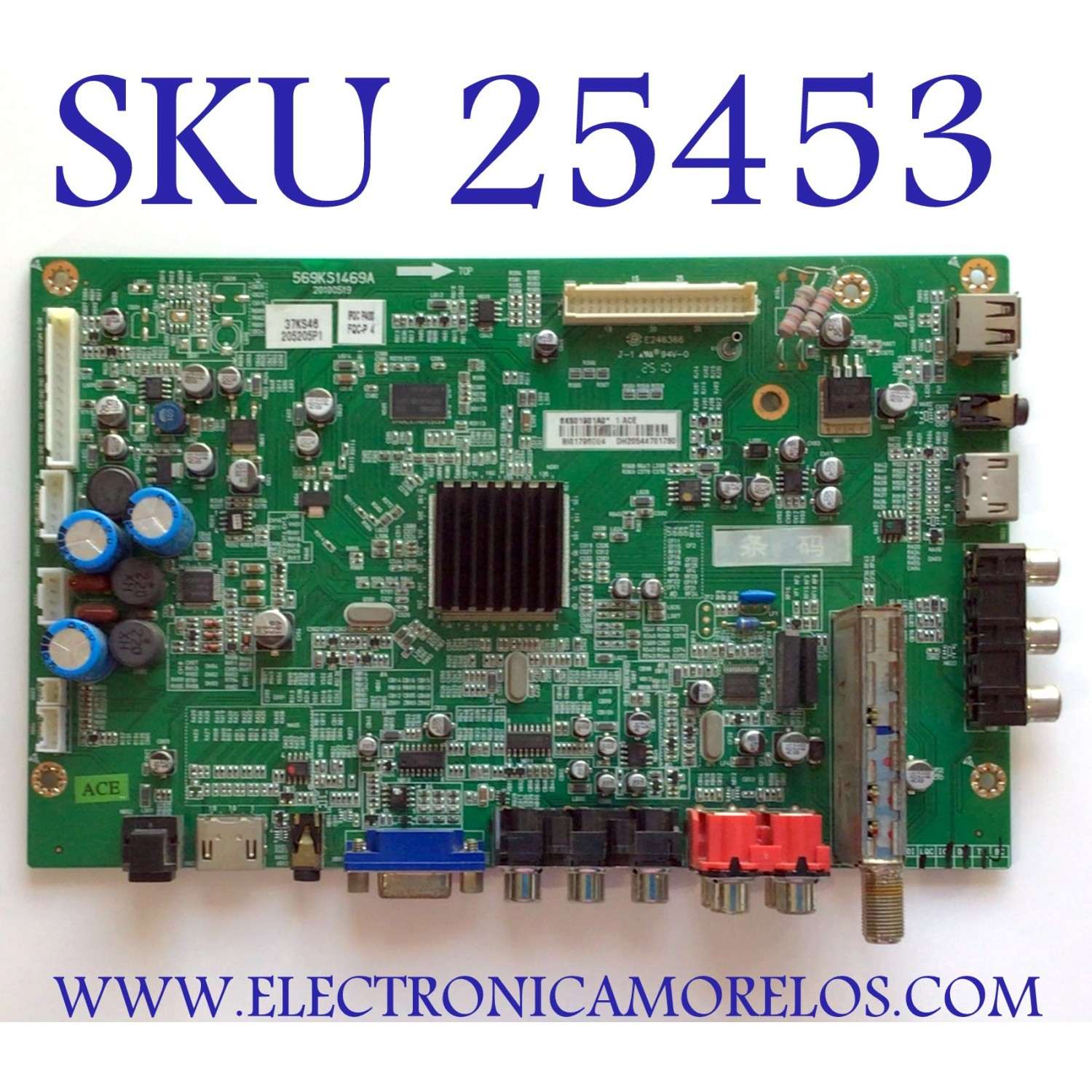 MAIN PARA TV DINEX / NUMERO DE PARTE 6KS01901A0 / 569KS1469A / 20100519 / PANEL V370B1-L03 / MODELO DX-37L130A11