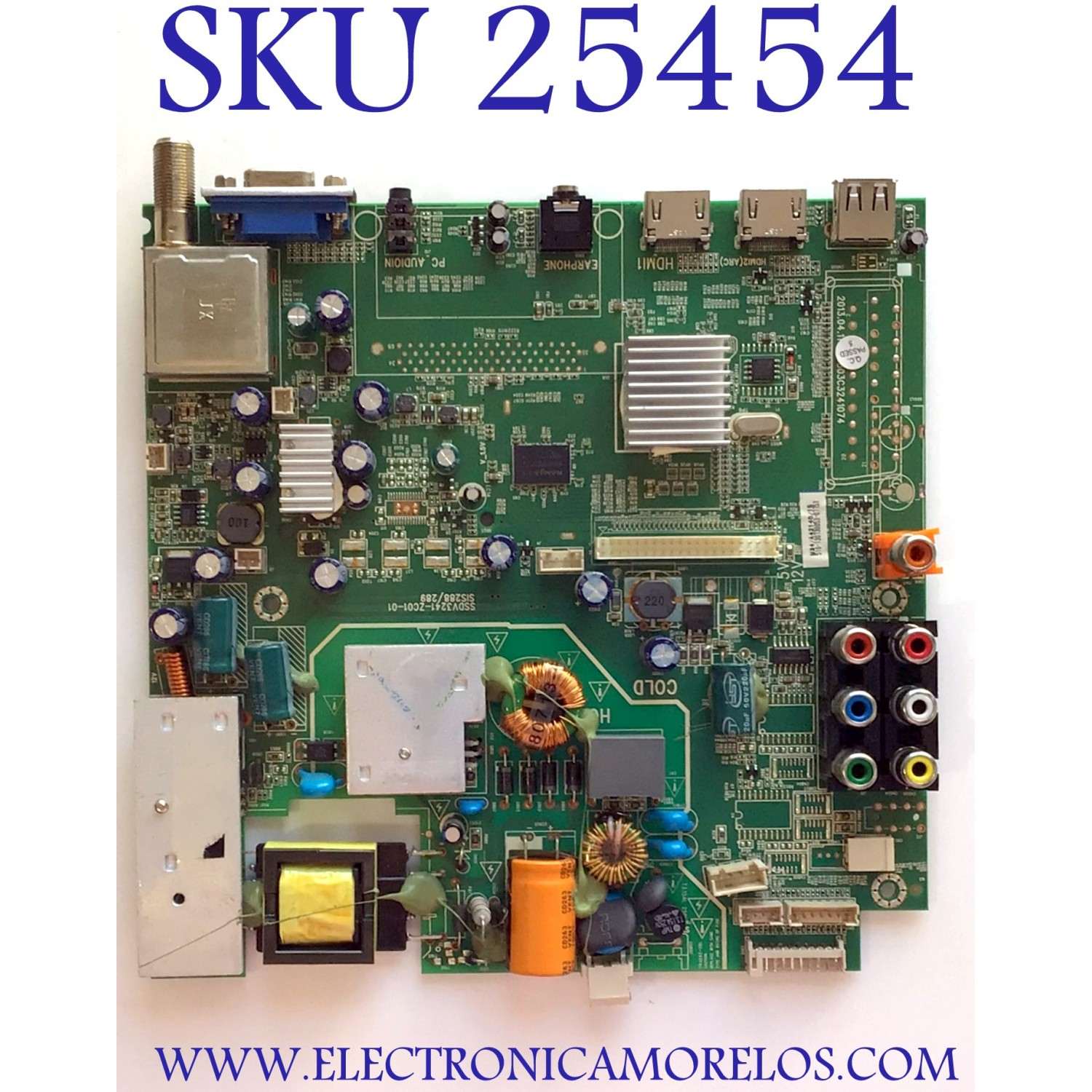 MAIN FUENTE PARA TV WESTINGHOUSE / NUMERO DE PARTE 510-130730053 / SSDV3241-ZC01-01 / SIS288 / 289 / 2D7K001E236CH13 / M34 / A2140 / 16 / 510-130730053-07753 / MODELO EU24H1G1