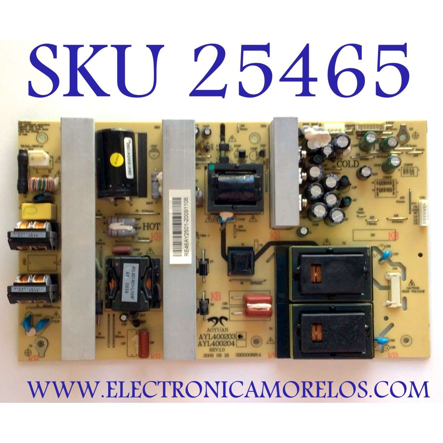 FUENTE DE PODER PARA TV PROSCAN / NUMERO DE PARTE RE46AY2501 / AYL400203 / 3BS0008914 / PANEL V400H1-L01 / MODELO 40LD45QC