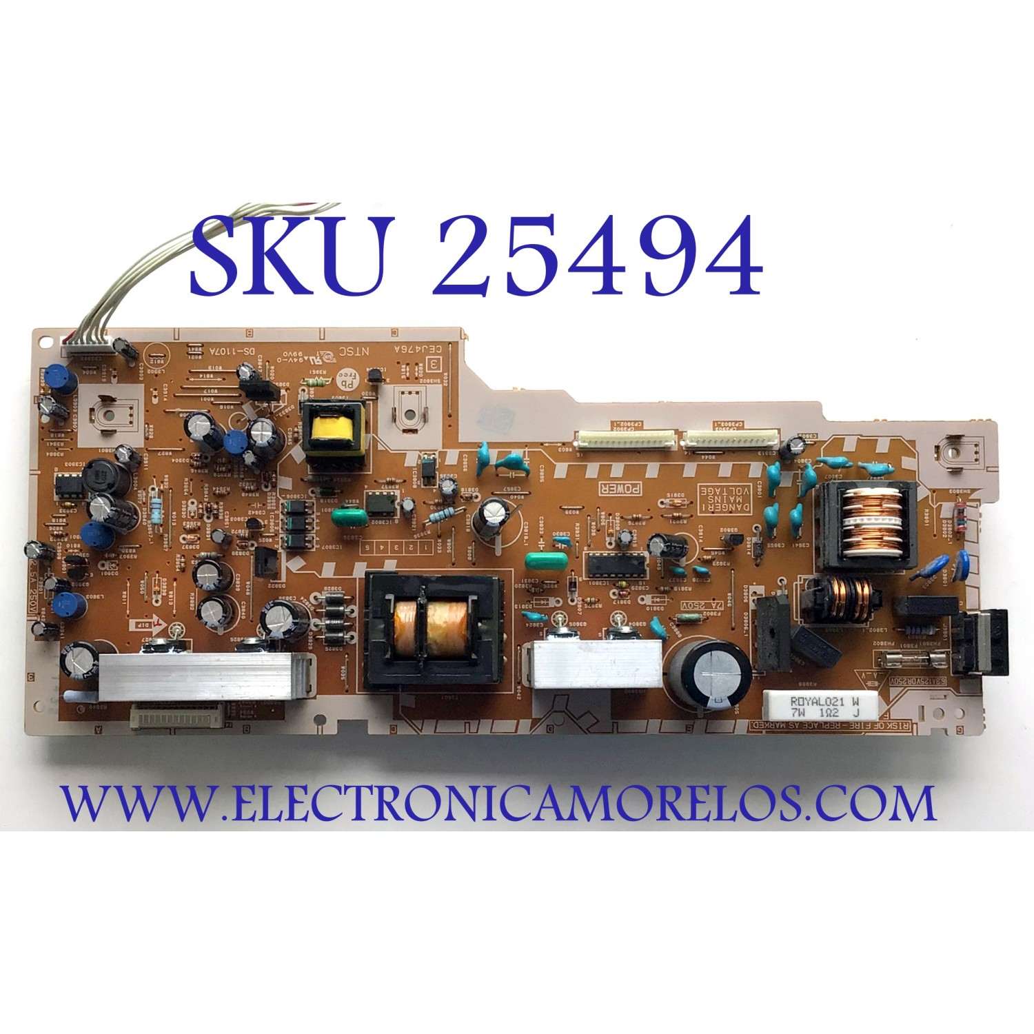 FUENTE DE PODER PARA TV SHARP / NUMERO DE PARTE CEJ476A / DS-1107A / A613024015786PW / 25033/0339 / W025033 M53K-02AM LOT 2300 LINE F1-2 / MODELO LC-32DV27UT