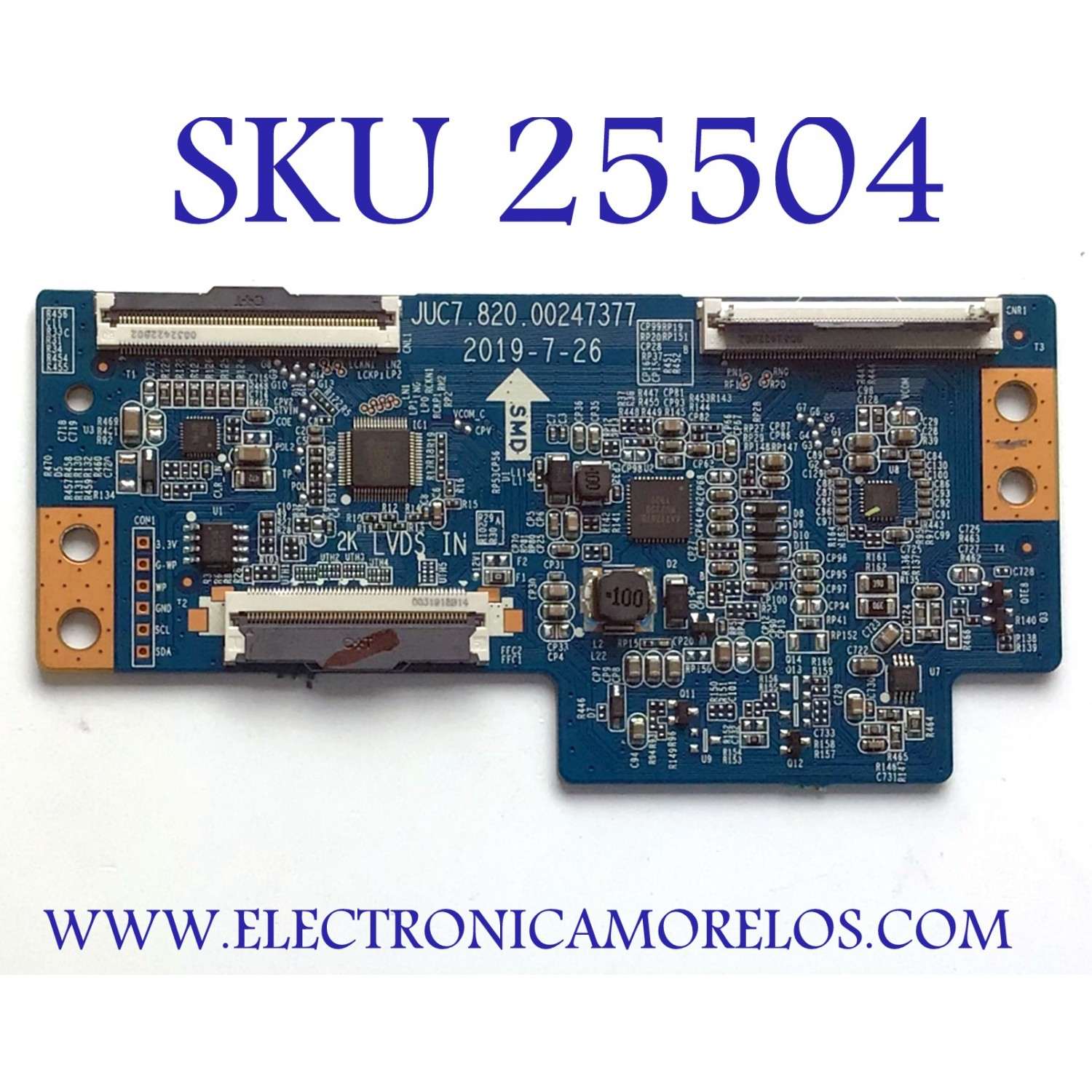 T-CON PARA TV WESTINGHOUSE / NUMERO DE PARTE JUC7.820.00247377 / KB-6160 / DGRM-01 / 02K06338A / 99A01KUT010180 / PANEL C430Y19-5C / MODELO WR43FX2019