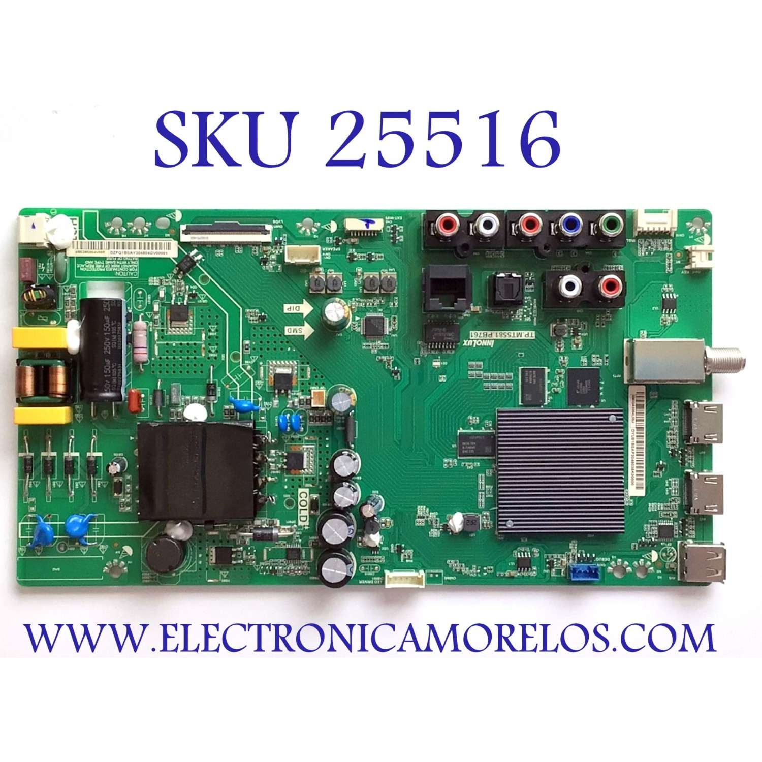 MAIN FUENTE PARA TV VIZIO NUMERO DE PARTE 6M03M0004V00R / TP.MT5581.PB761 / 6M03A0004L00J / PANEL V400HJ9-D03 / MODELO D40F-G9 LINIXTLW