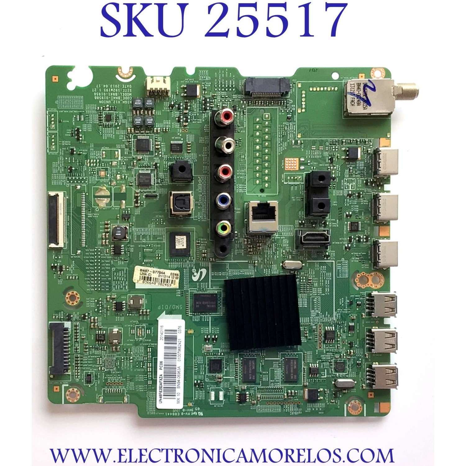 MAIN ORIGINAL PARA TV SAMSUNG / NUMERO DE PARTE BN94-06963A / BN41-01958B / BN97-07704A / PANEL CY-HF460CSLV2H / DISPLAY LSF460HJ02-A01 / MODELO UN46F6350AFXZA / UN46F6350AFXZA UU03