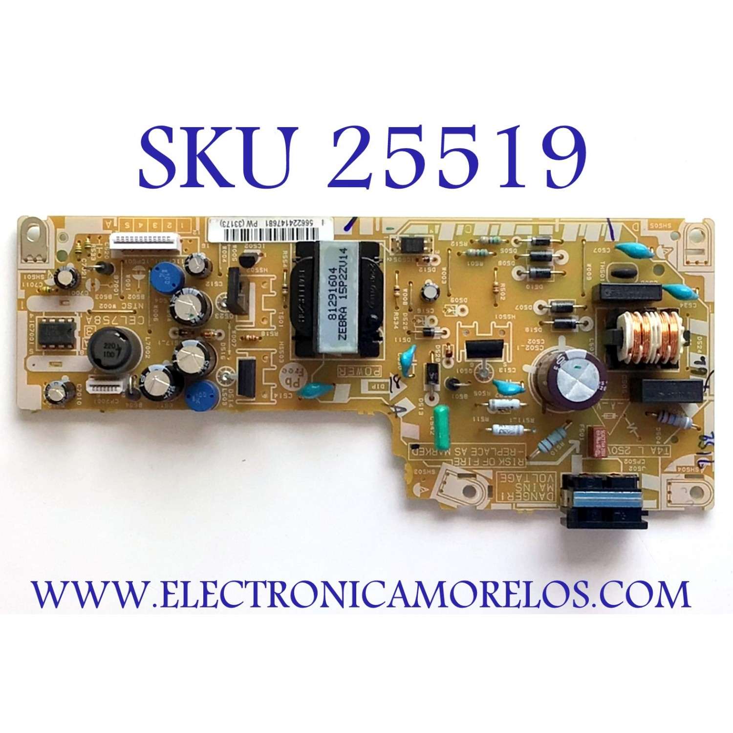 FUENTE DE PODER PARA TV SANSUI / NUMERO DE PARTE 566224147681 / CEL758A / PANEL M185BGEP02LED / MODELO SLED1953W