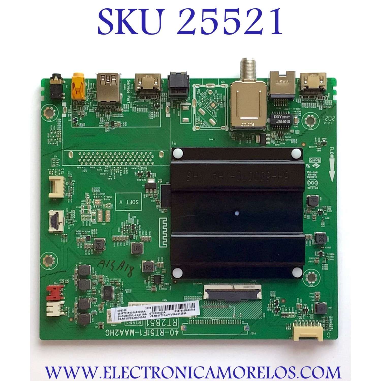 MAIN PARA TV TCL 08-RT51F03-MA200AA / 40-RT51F1-MAA2HG  / RT2851 / 08-CM40TML-LC211AA / 08-RT51F03-MA300AA  / V8-R851T10-LF1V044.012694 / PANEL  LVF395NDEL MD9W06 / DISPLAY V400HJ6-PE1 / MODELO 40S330