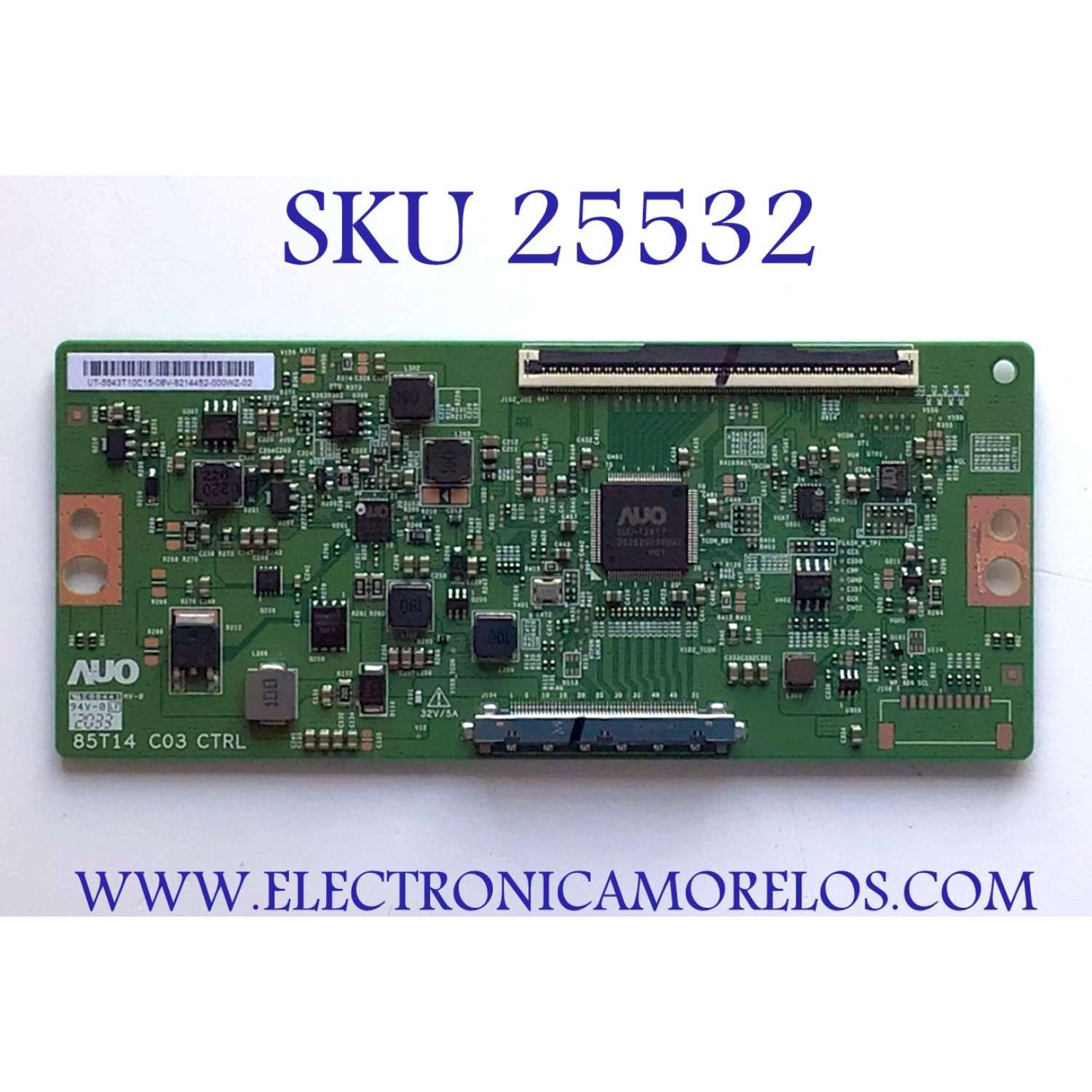 T-CON PARA TV WESTINGHOUSE / NUMERO DE PARTE 5543T10C15 / 85T14 C03 CTRL / UT-5543T10C15-08V-8214452 / PANEL V430DJ-Q01 / MODELO WR43UX4019