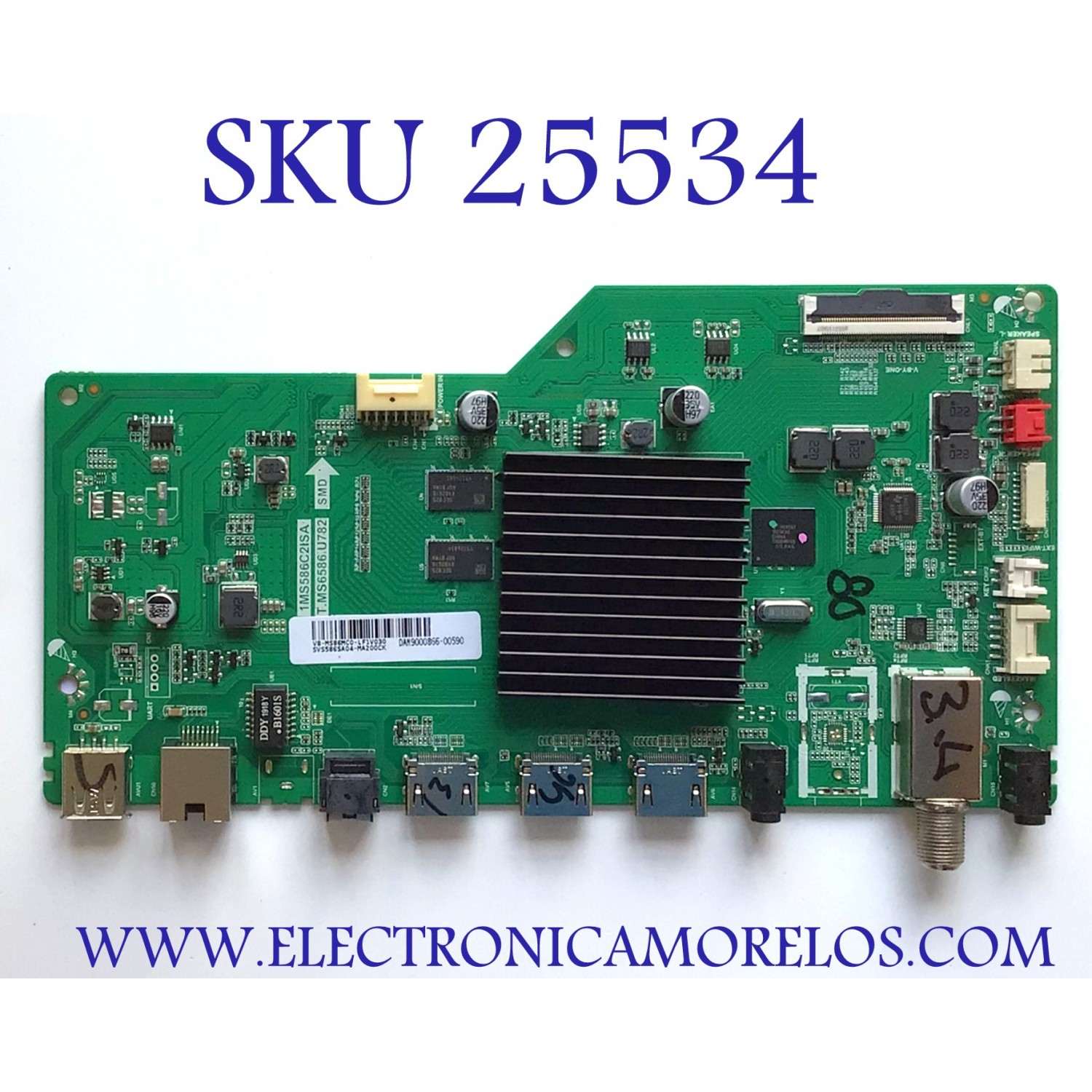MAIN PARA TV PANASONIC NUMERO DE PARTE  SVS586SA04-MA200CK / 1MS586C2ISA / T.MS6586.U782 / V8-MS86MC0-LF1V030 / DAM9000866-00590 / ESTA TARJETA ES CHINA Y ES UTILIZADA EN DIFERENTES MARCAS Y MODELOS / ENTRAR A DESCRIPCIÓN DEL PRODUCTO