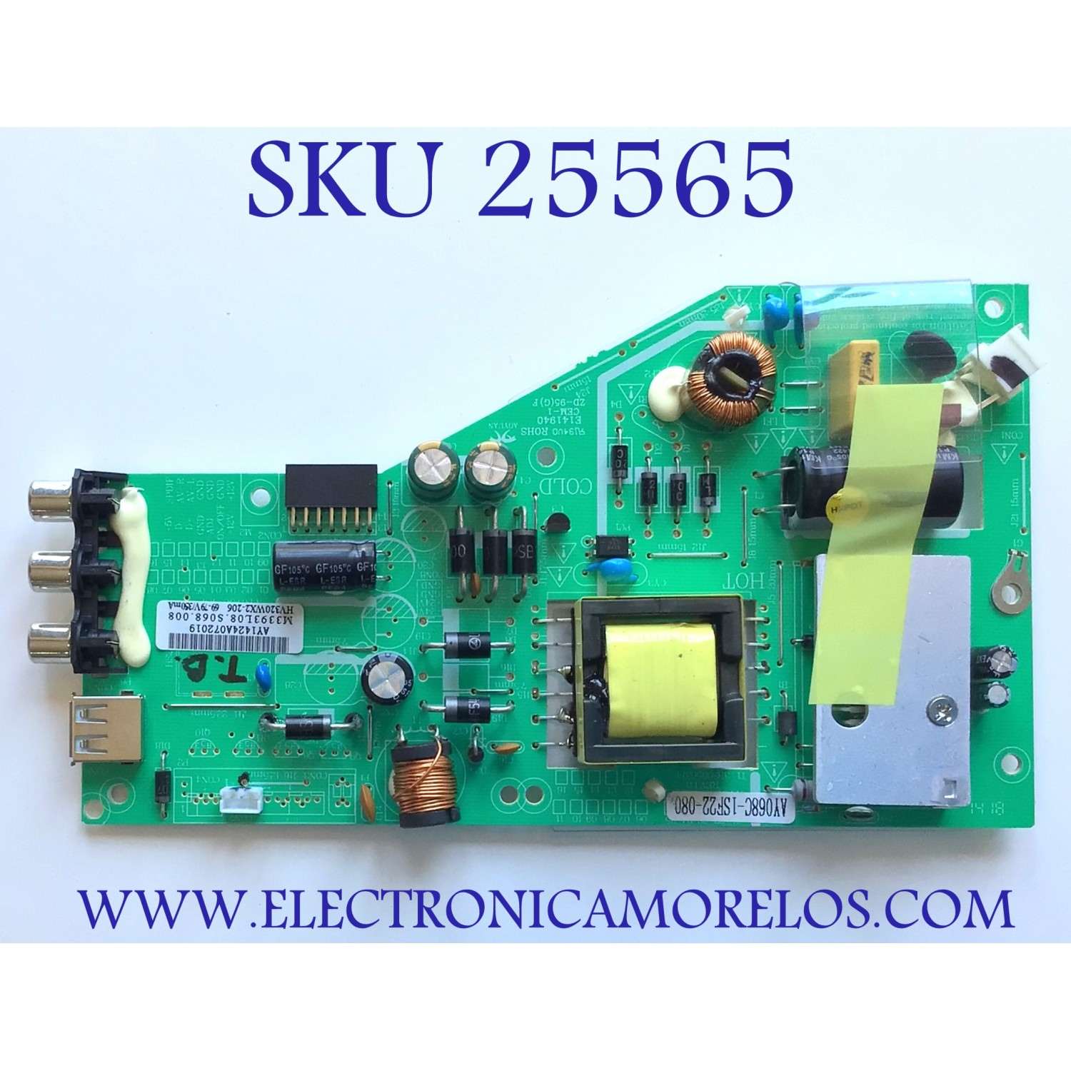 FUENTE DE PODER PARA TV PROSCAN / NUMERO DE PARTE AY068C-1SF22-0800 / AY075C-1SF0 / M3393L08.S068.0010 / M3393L08.S068.0080 / 3BS00503140 / HV320WX2-2620 / PANEL CN32DA7270 / DISPLAY HV320WX2-2060 / MODELOS PLDV321300 / RLDED3258A-C