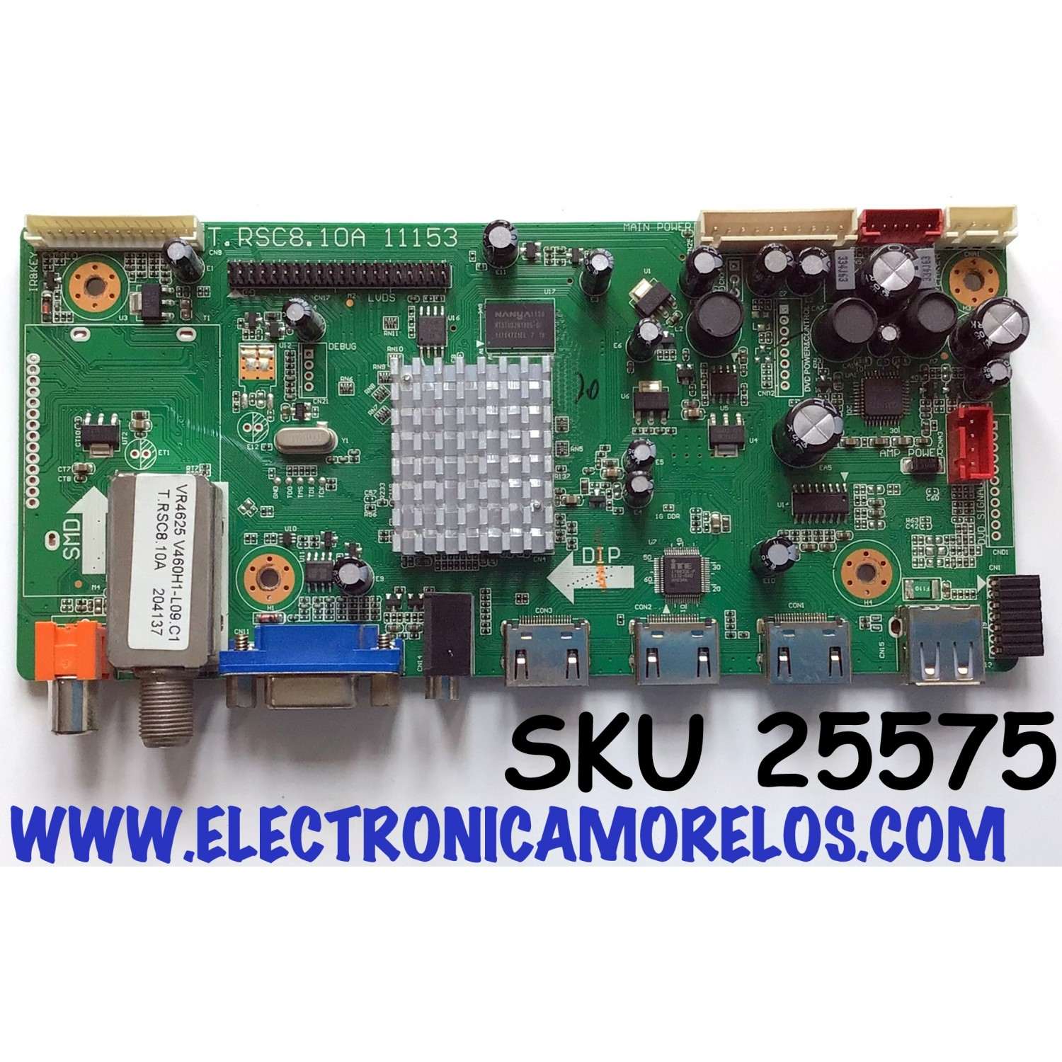 MAIN PARA TV WESTINGHOUSE NUMERO DE PARTE 1A1I2240 / T.RSC8.10A / 1A1I2240-200000617 / LTA460HN01-W / PANEL V460H1-L09 REV.C5 / MODELO TW-46831-C046A