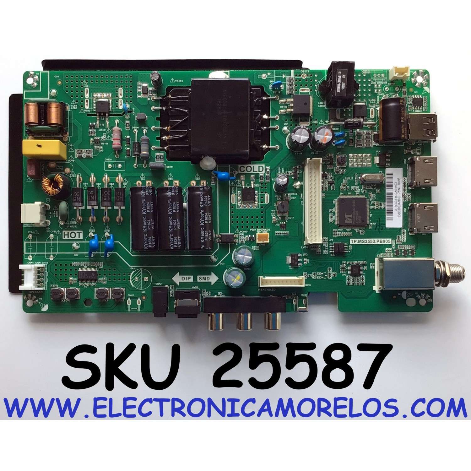 MAIN FUENTE (COMBO) PARA TV INSIGNIA SMART TV / NUMERO DE PARTE A18063146 / 536D3903AH101 / TP.MS3553.PB905 / 2010044835 / 515Y35537M04 / TP.MS3553.PB905C / 20180326_200151 / 2605827A0 / MODELO NS-39D310NA19