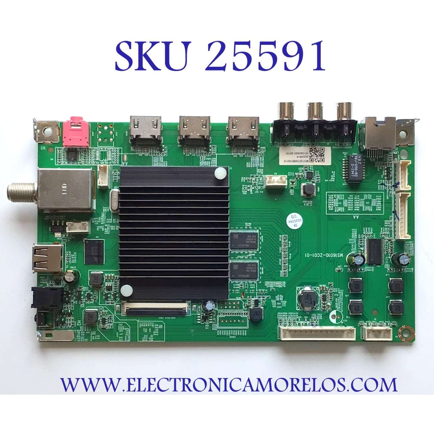 MAIN ORIGINAL PARA TV JVC ROKU TV 4K UHD / NUMERO DE PARTE 515C16010M07 / MS16010-ZC01-01 / 2E01413C0 / KB6160A / PANEL V430DJ1-Q01 / DISPLAY CC430PV2D VER.03 / MODELOS LT-43MAW595 / LT-43MAW605