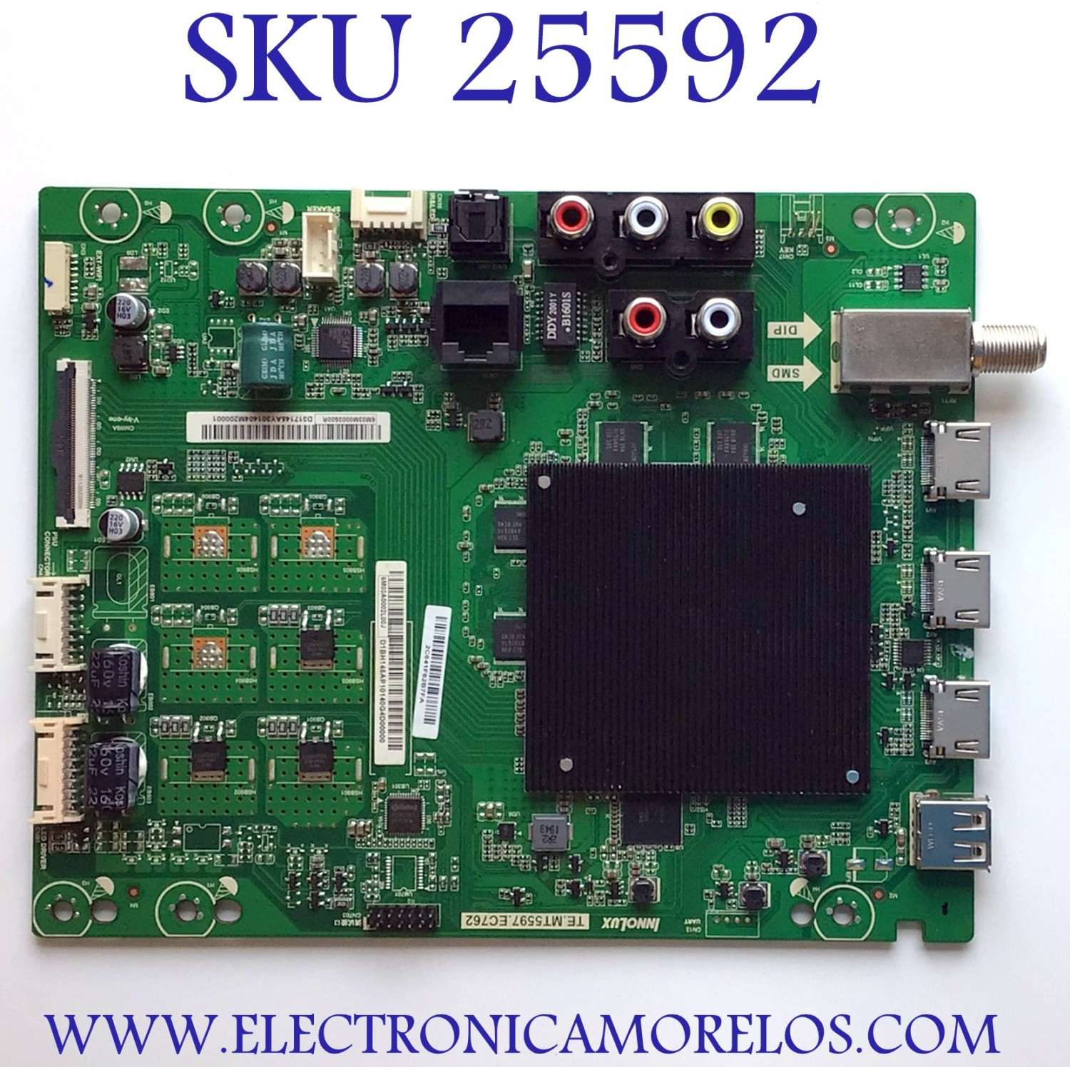 MAIN PARA TV VIZIO SMART TV 4K HDR / NUMERO DE PARTE 6M03M0003500R / 6M03A0002L00J / TE.MT5597.EC762 / LP4E09290B0 / PANEL V400DJ2-D03 REV.C1 / MODELO V405-G9 / V405-G9 LINIYA / V405-G9 LINIYANW
