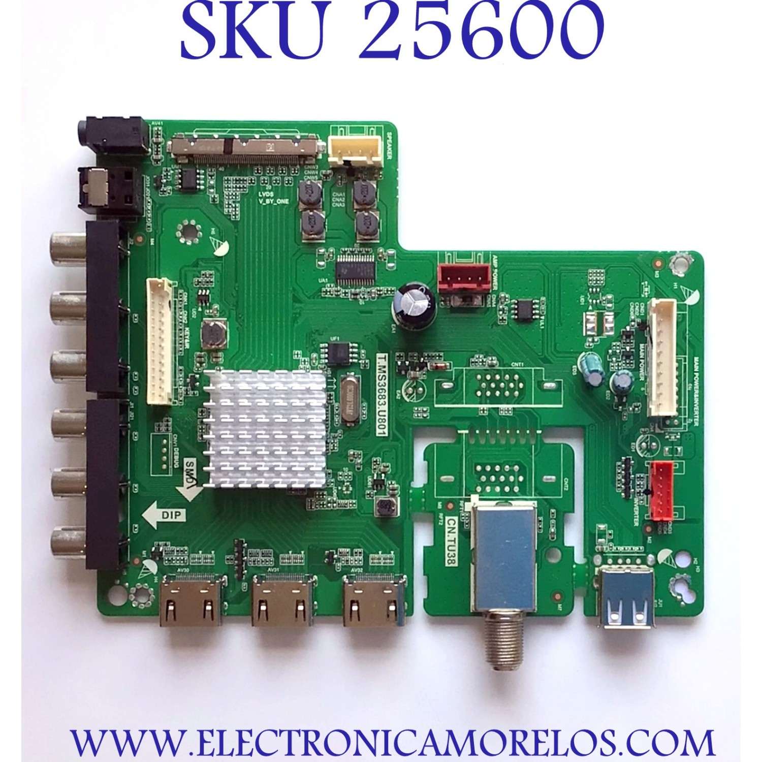 MAIN PARA TV SCEPTRE NUMERO DE PARTE A19105301-0A00171 / T.MS3683.U801 / CN.TU38 / V750DK1-QS3 / PANEL DCT750QVN04.6 / MODELO N75