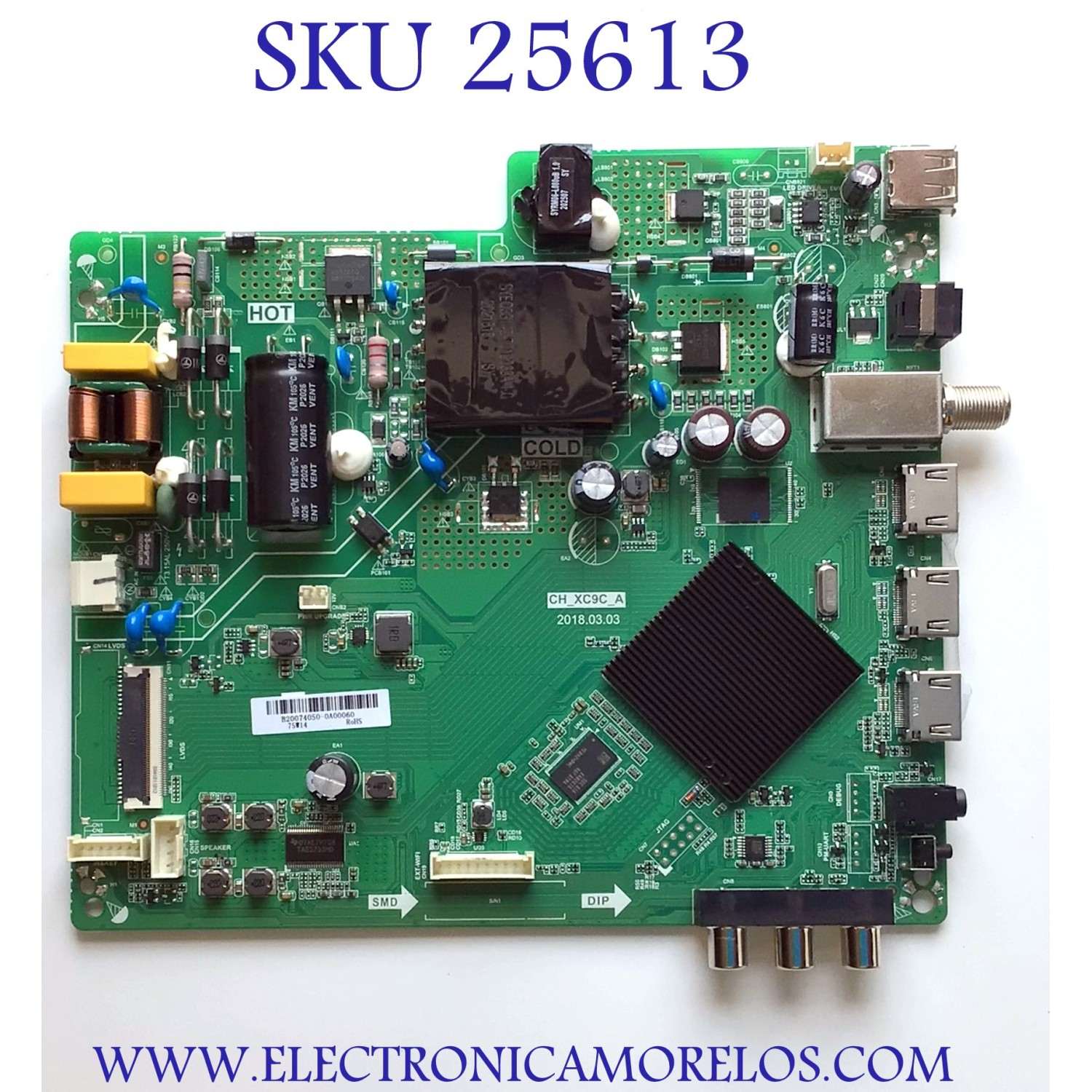 MAIN-FUENTE  PARA TV WESTINGHOUSE NUMERO DE PARTE WR40FX2019 / CH_XC9C_A / TPD.MS1603.PB751 / B20074050-0A00060 / PANEL C400Y19-5C / MODELO  WR40FX2019