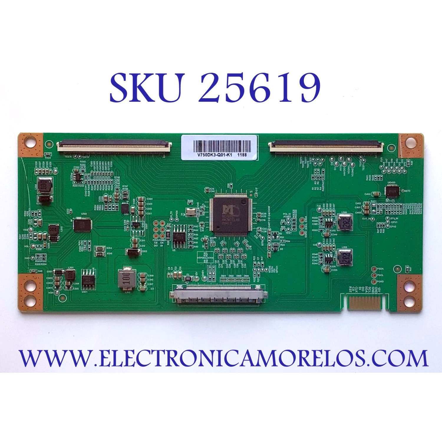 T-CON PARA TV RCA 4K UHD HDR SMART TV / NUMERO DE PARTE V750DK3-Q01-K1 / PANEL V750DK3-Q01 / MODELO RWOSU7547