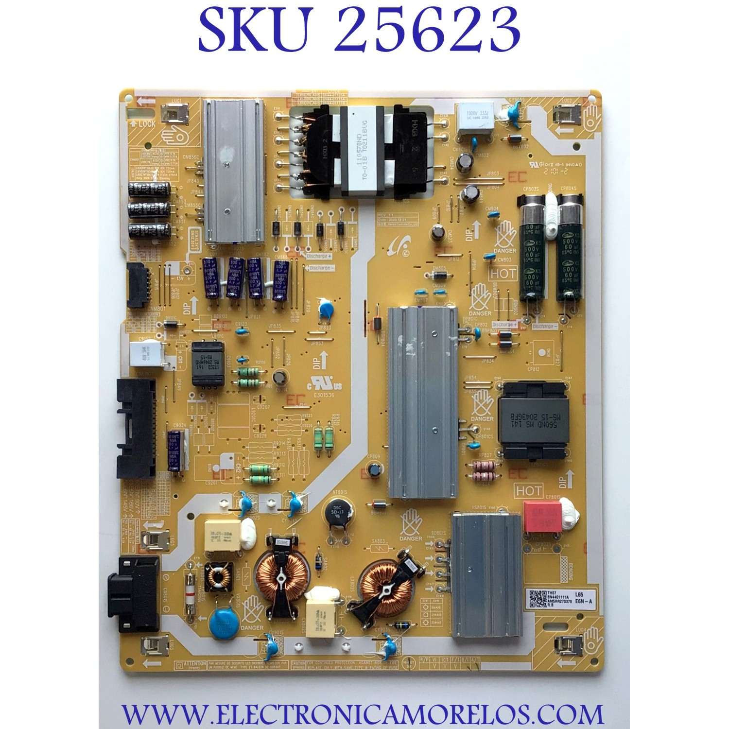 FUENTE DE PODER PARA TV SAMSUNG / NUMERO DE PARTE BN44-01111A / BN4401111A / L60E7N_AHS / PANEL CY-SA065HGSV9H / DISPLAY JR645R3HB2K / BN96-51822C / 51822C / MODELOS UN65AU800DFXZA UA01 / UN65AU8000BXZA UA01 / UN65AU8000FXZA UA01 / UN65AU8000FXZA UE10