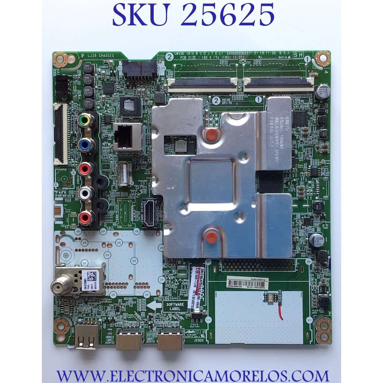 MAIN PARA TV LG NUMERO DE PARTE EBT66573002 / EAX69083603(1.0) / 0JEBT000-0173 / RU09N1A3YN / PANEL NC650DQG-ABHXF / MODELO 65UN7300AUD.BUSGLKR