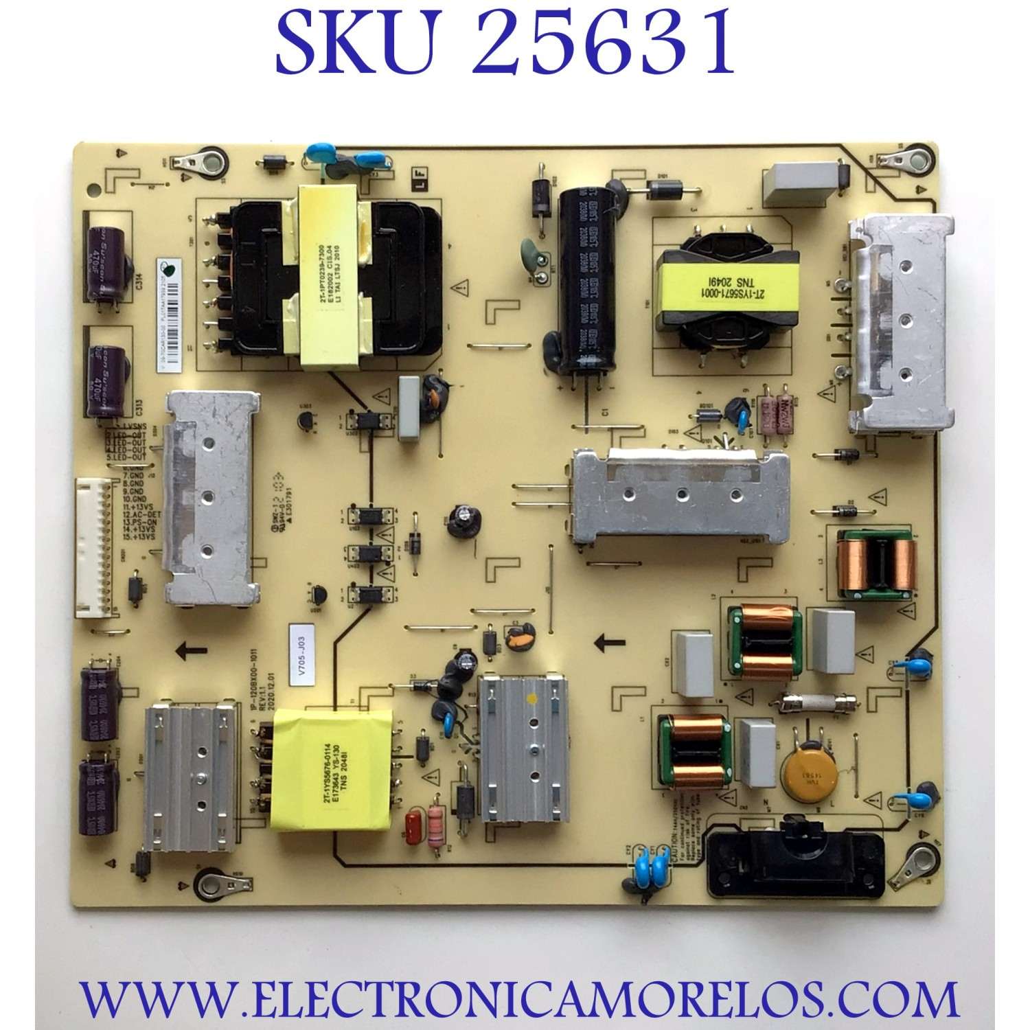 FUENTE DE PODER PARA TV VIZIO SMARTCAST 4K UHD HDR SMART TV / NUMERO DE PARTE 09-70CAR130-00 / 1P-120BX00-1011 / E301791 / PANEL SD700DUA-8 / MODELO V705-J03 / V705-J03 LFTGD7 / V705-J03 LFTGD7KX