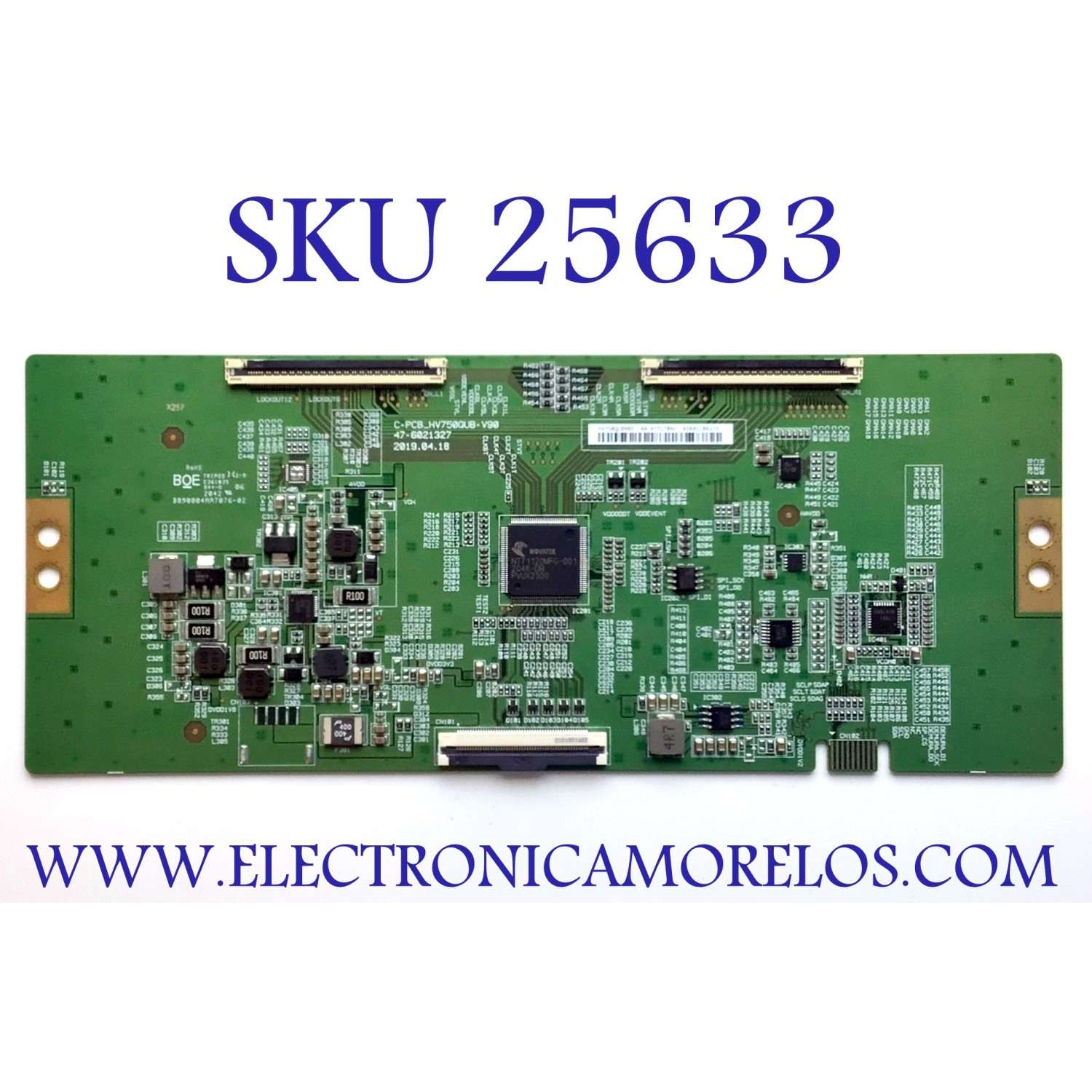 T-CON PARA TV VIZIO 4K UHD HDR SMART TV / NUMERO DE PARTE 44-9771784O / 44-97717840 / 47-6021327 / C-PCB_HV750QUB-V90 / HV750QUBN9D / PANEL BOEI750WQ1 / MODELO V755-J04 / V755-J04 LBNFE5 / V755-J04 LBNFE5KX
