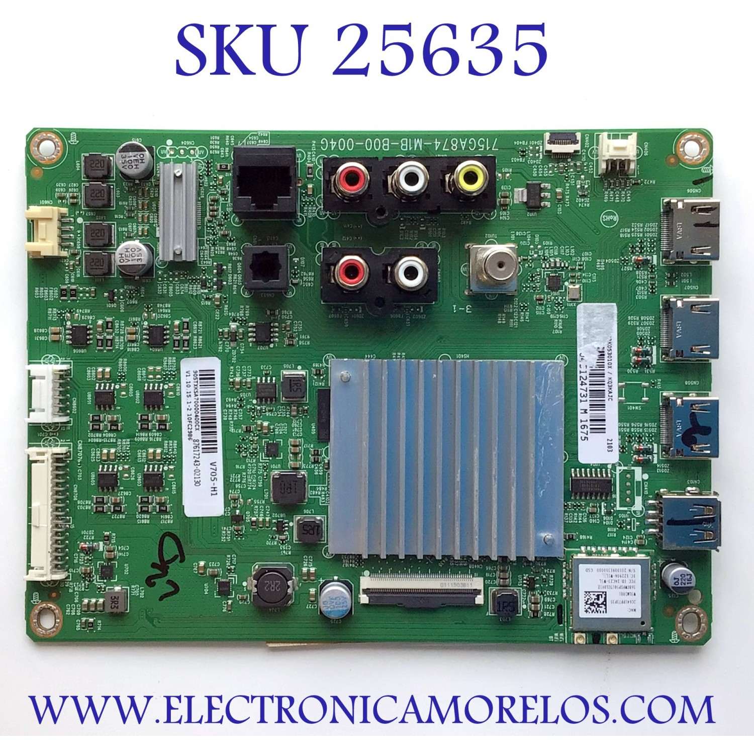 MAIN PARA TV VIZIO 4K HDR UHD SMART TV / NUMERO DE PARTE XKCB02K053 / 756TXKCB02K053 / 715GA874-M1B-B00-004G / XKCB02K053010X / PANEL TPT700U2-PV3D.Q REV:S01K / DISPLAY CC700PV2D VER:01 / BN96-50356A / MODELOS V705-H1 / V705-H1 LTCDZJ / V705-H1 LMXDZJ