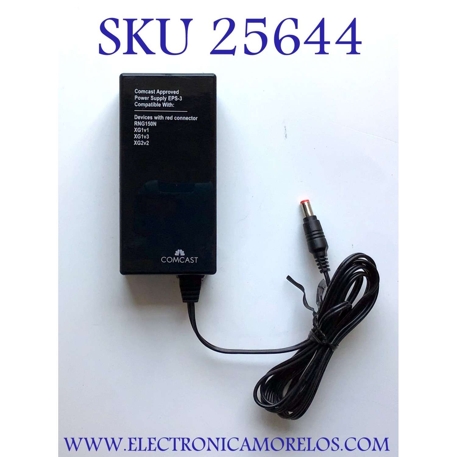 ADAPTADOR COMCAST NUMERO DE PARTE PS-2.1-12-3-DC-U-S / EPS-3 / INPUT: 100-120V ~ 50/60HZ 0.8A / 12V 3.0A / MODELO PS-2.1-12-3-DC-U-S