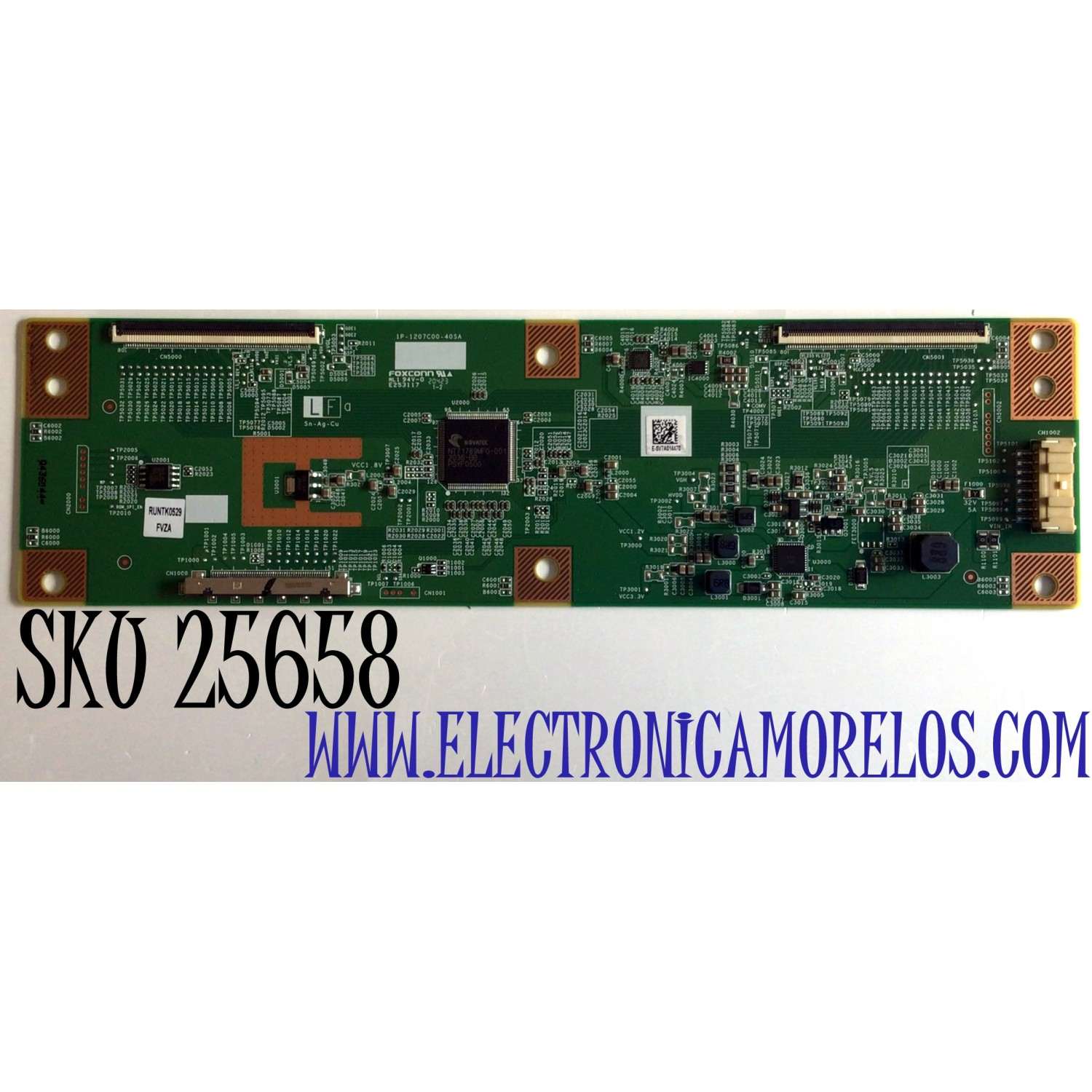 T-CON PARA TV ONN / ELEMENT / NUMERO DE PARTE RUNTK0529FVZA / 1P-1207C00-40SA / RUNTK0529FV / E253117 / PANEL JE695R3HB9L / MODELO 100012588 (70") / E4AA70R