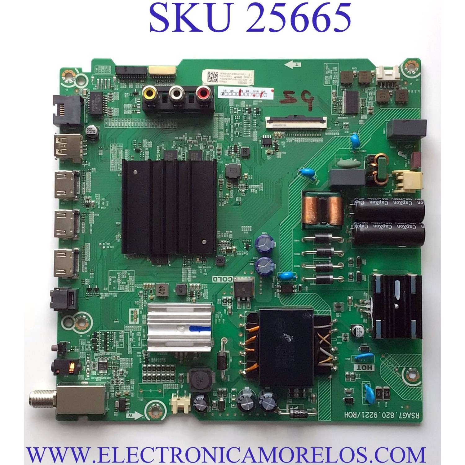 MAIN FUENTE (COMBO) PARA TV HISENSE·ROKU TV 4K·UHD·HDR / NUMERO DE PARTE 280868 / RSAG7.820.9221/ROH / 280867 / HU58A6109FUWR(1000) / PANEL'S HD580X1U91-L1/S1/GM/ROH / HD580X1U91-L1\S0\CKD3A/ROH / DISPLAY CV580U1-T01 REV:01 / MODELO 58R6E3 58A6109FUWR