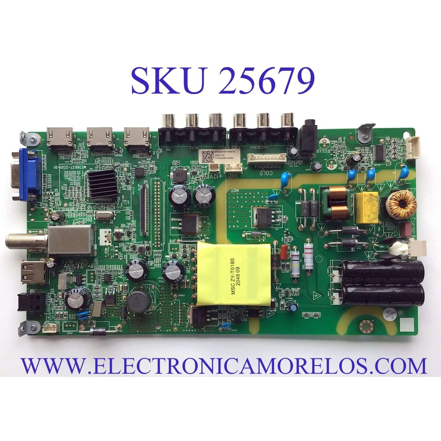 MAIN FUENTE (COMBO) PARA TV JVC·ROKU TV SMART TV / NUMERO DE PARTE MS36637-ZC01-01 / 20201122 / 1010454464 / 1010454464-00460 / M19/2010075668/18 / E022M324-F1 / E168066 / PANEL V400HJ9-PE1 / DISPLAY V400HJ9-PE1 / MODELO LT-40MAW300