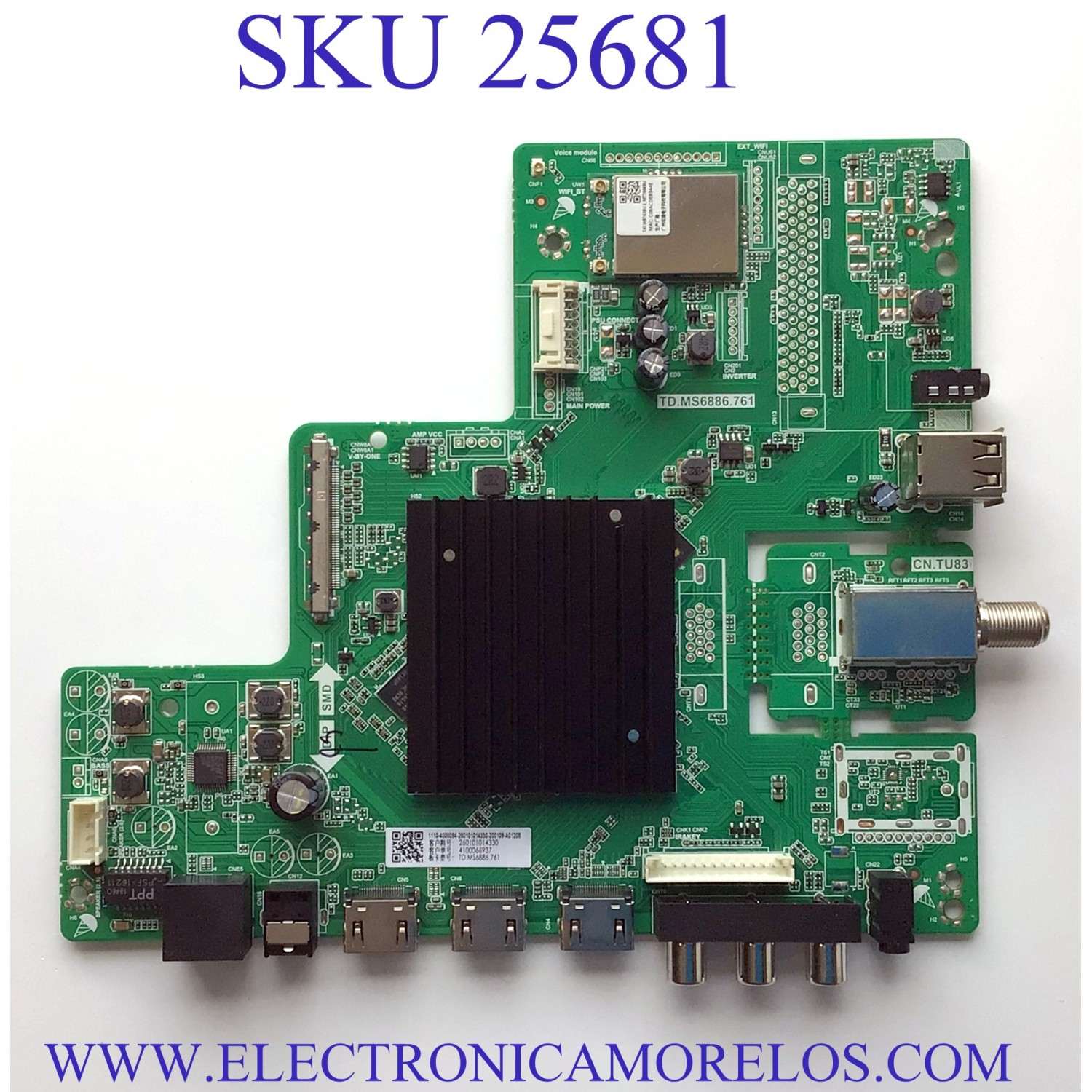 MAIN FUENTE (COMBO) SCEPTRE ANDROID TV 4K UHD SMART TV / NUMERO DE PARTE 260101014330 / TD.MS6886.761 / 4100066937 / 1110-4000094-260101014330-200109-A01208 / P2RK24315A0A / 19127260 / D49E3B8E1153 / HK500WLEDM-JH4DH / PT500GT01-1 / MODELO G50 / A518CVU