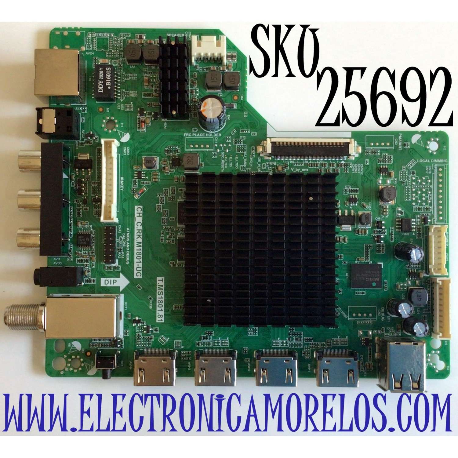MAIN PARA TV ONN·ROKU TV 4K UHD HDR SMART TV (50) / NUMERO DE PARTE T.MS1801.81 / CH_C.RK.M1801-UC / 2130002321 / 515Y18010M02 / 536D5006DU15 / PANEL´S C500Y19-5C / CC500PV4D / DISPLAY V500DJ7-QE1 REV.C4 / CC500PV7D / MODELO 100012585