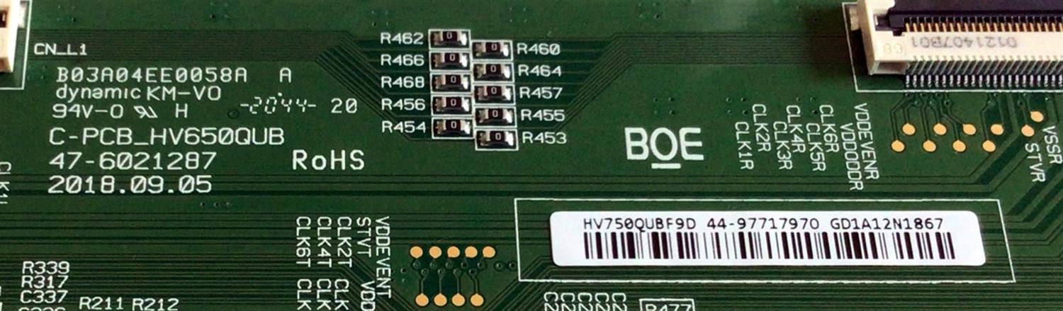 T-CON PARA TV PHILIPS (( NUEVA )) / NUMERO DE PARTE 44-97717970 / 47-6021287 / C-PCB_HV650QUB / HV750QUBF9D / 44-9771797O / PANEL BOEI750WQ1-F9D / MODELO 75PFL5604/F7 / 75PFL5604/F7 A - Imagen 2